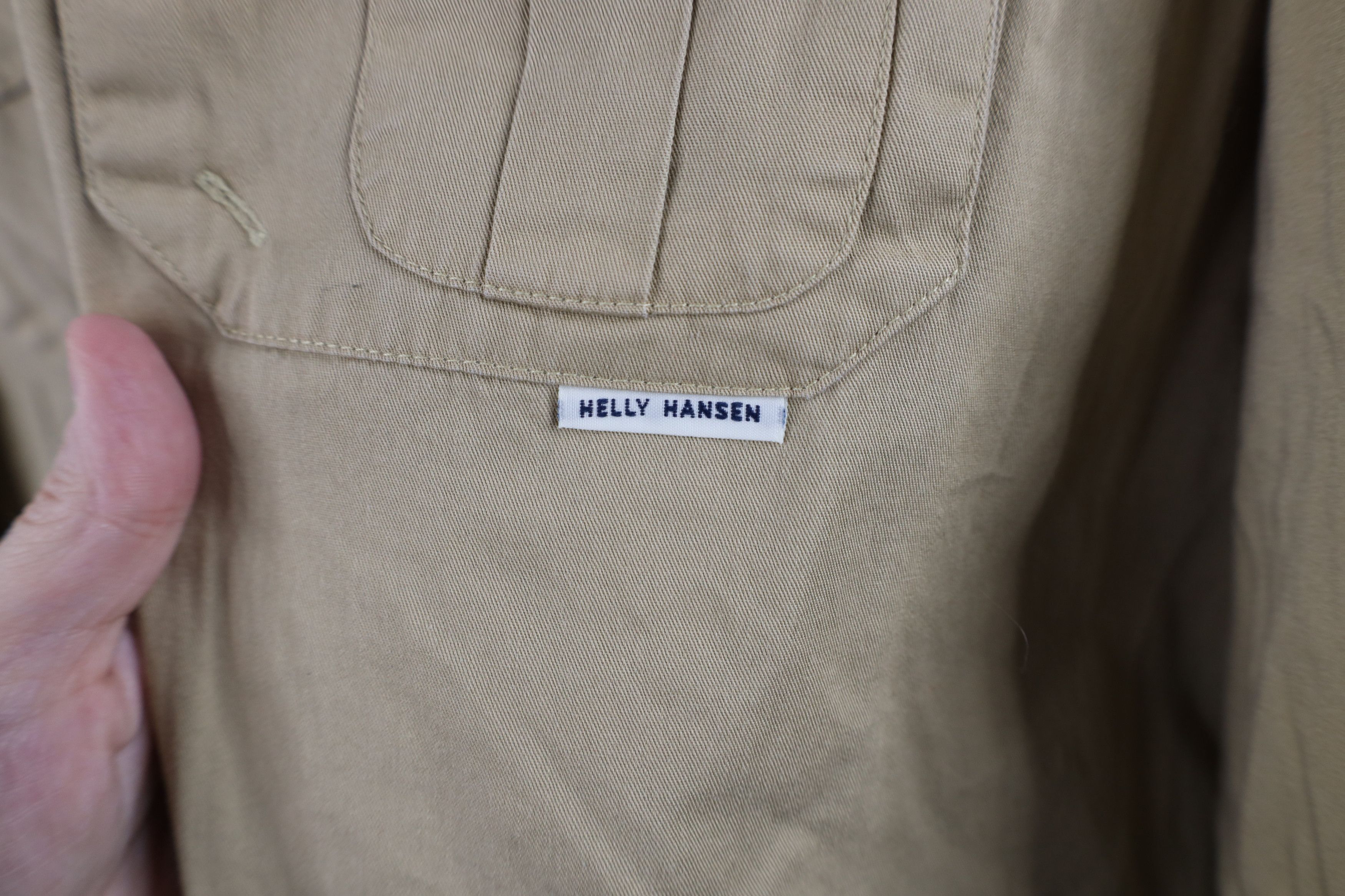 Helly Hansen × Vintage Vintage 90s Helly Hansen Spell Collared Button Shirt Beige Size US M / EU 48-50 / 2 - 4 Thumbnail