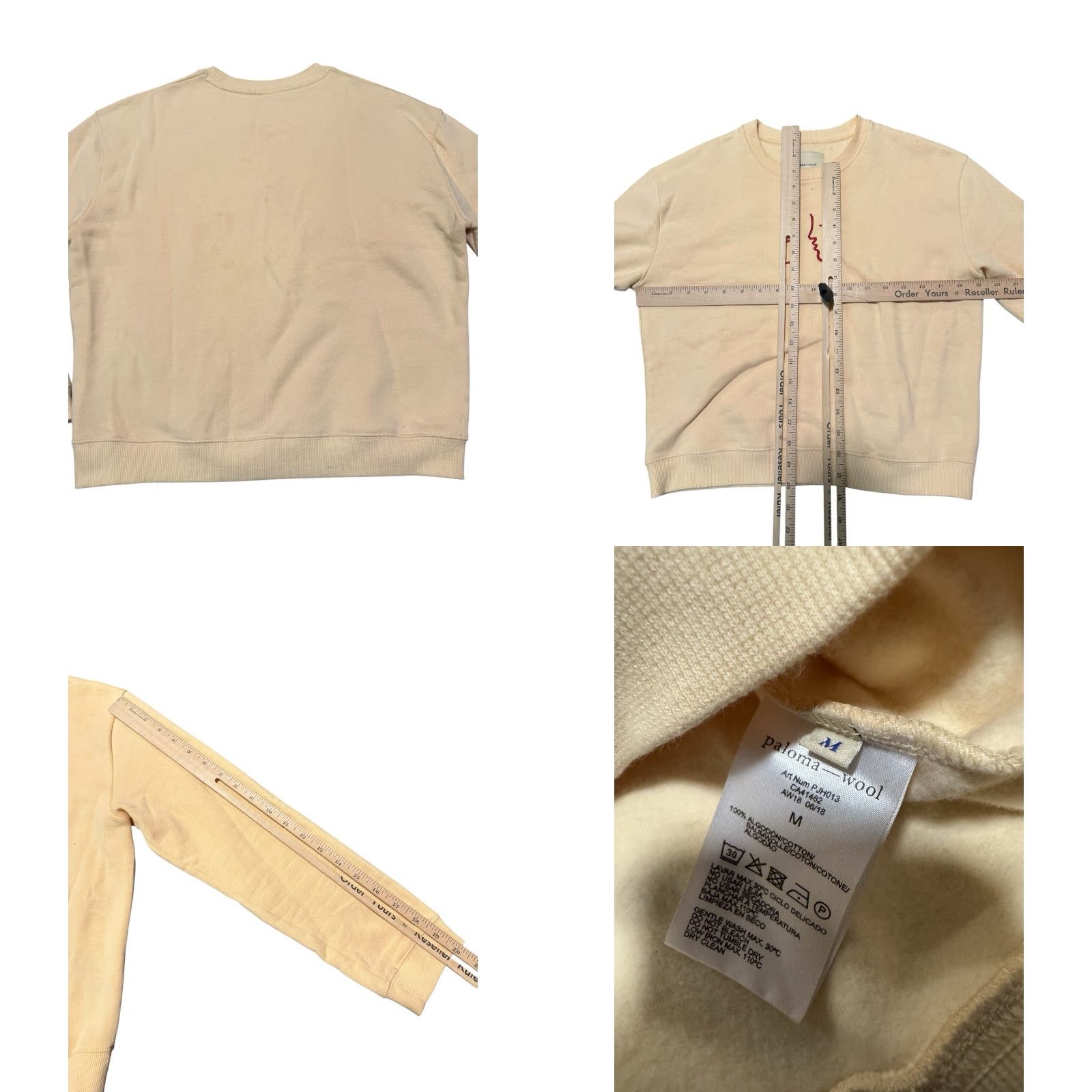 Paloma Wool Paloma Wool Guiri Embroidered Faces Sweatshirt Cream Beige Size M AW18 Size M / US 6-8 / IT 42-44 - 8 Thumbnail