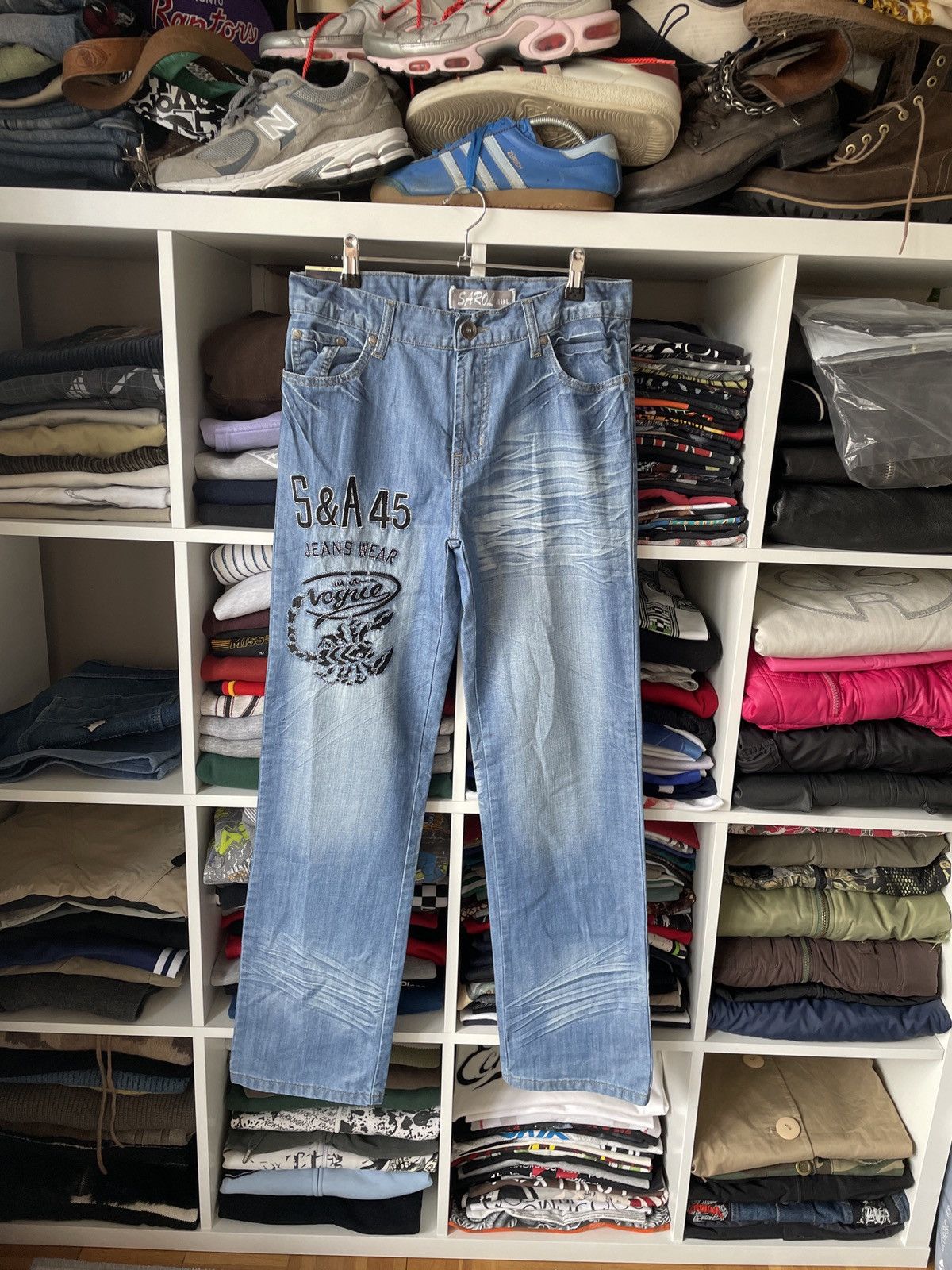 Japanese Brand Avant Garde Japan Vintage Rap Wide Washed Flared Denim Jeans Size US 30 / EU 46 - 1 Thumbnail