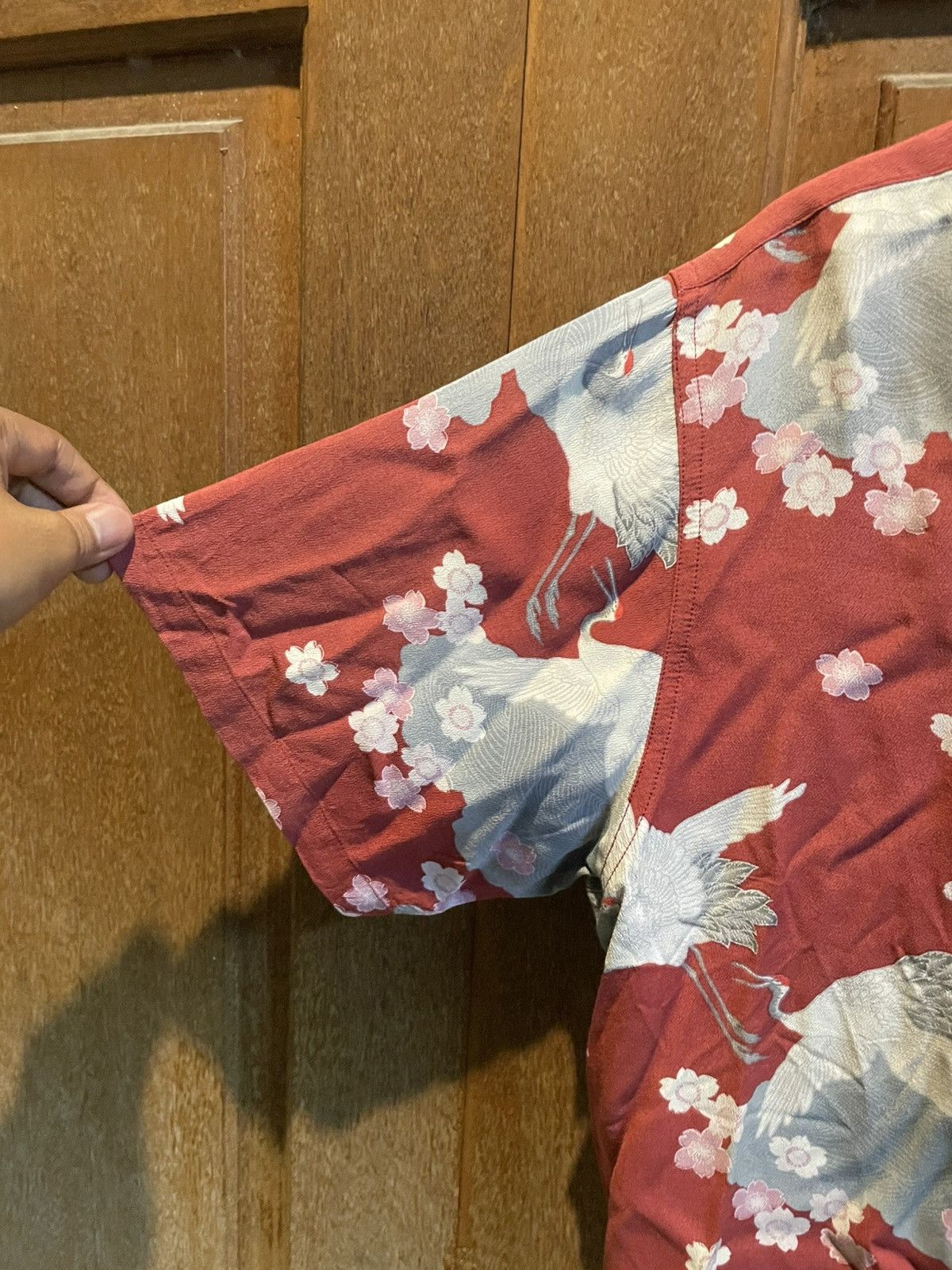 70s Rare Vintage Sukajan Bird 100% Rayon Button Shirt