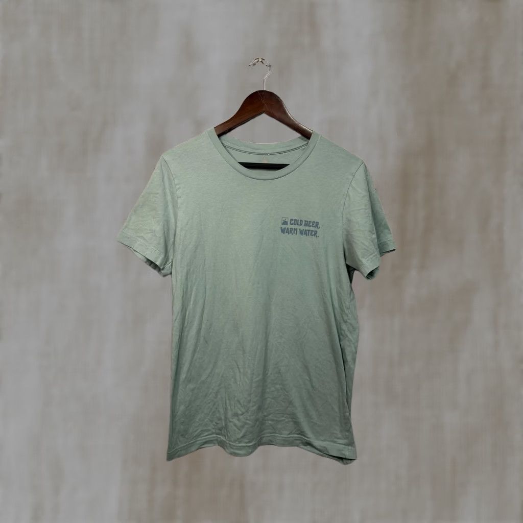 Vintage FloMotion Beach T-Shirt Green Short Sleeve Crew Neck Graphic Print Mens M Size US M / EU 48-50 / 2 - 1 Thumbnail