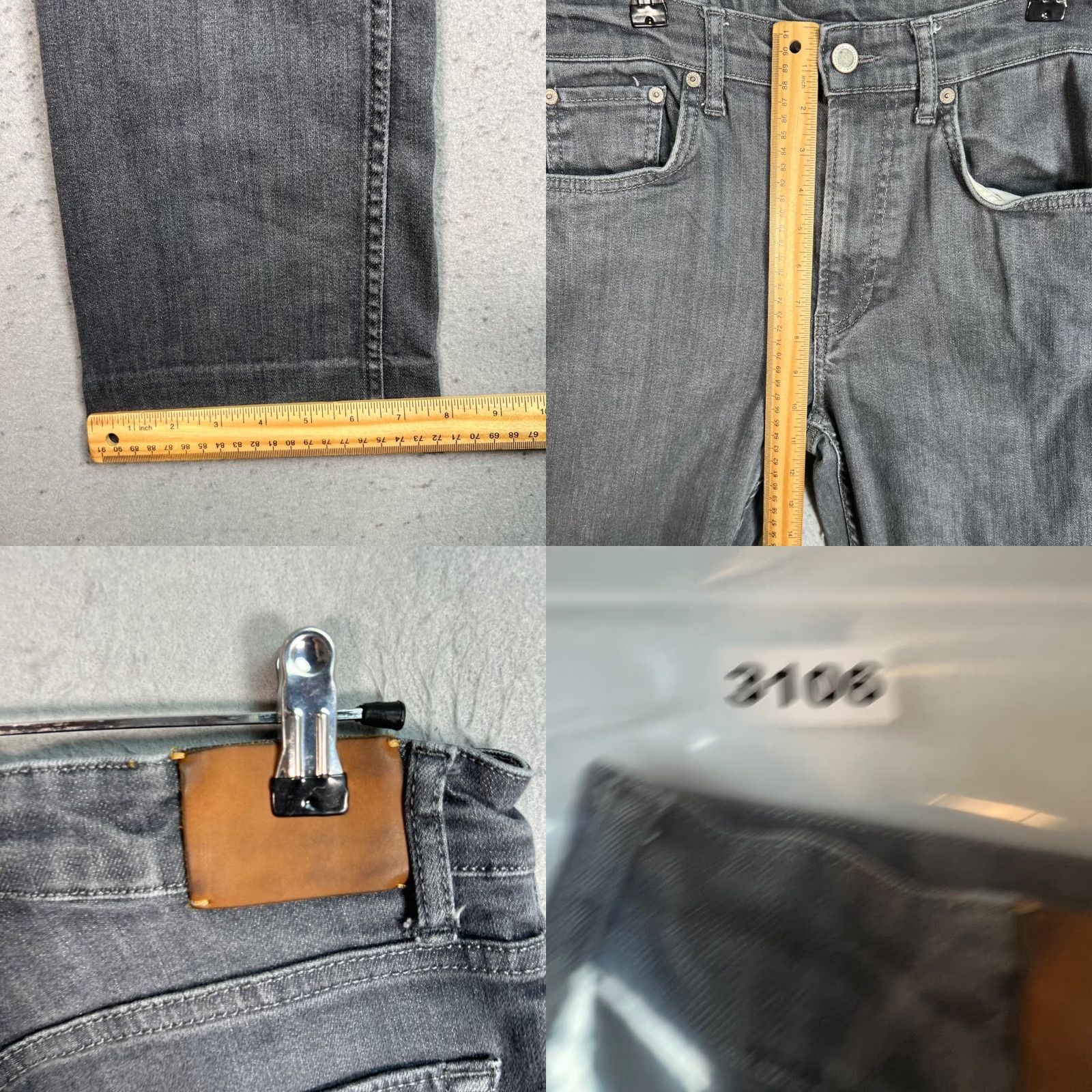 Zara Zara Womens Jeans Gray Size 6 Cotton Denim Blend Straight Leg High Rise Slim Inseam 26 in Regular Size 28" / US 6 / IT 42 - 8 Thumbnail