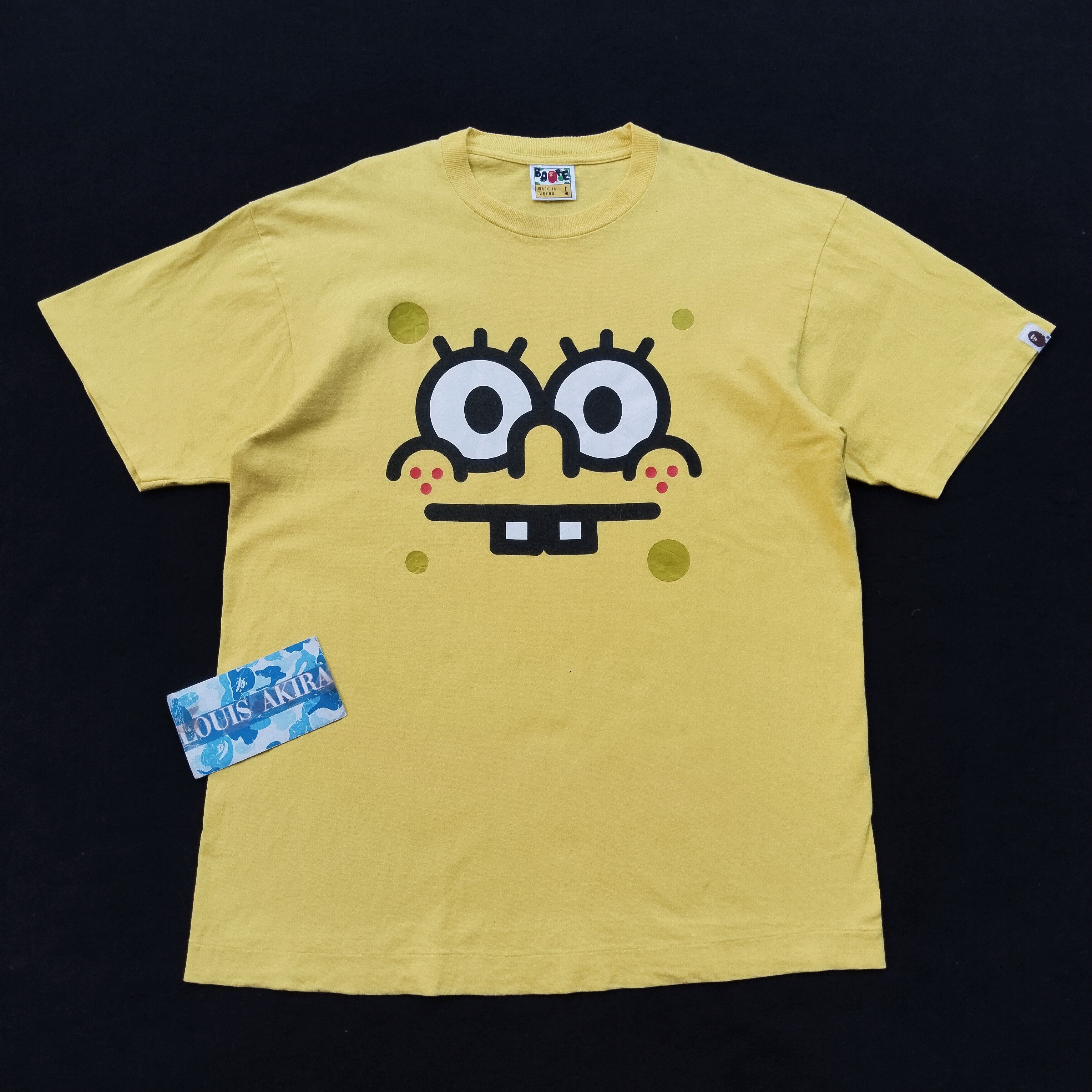 image of 2008 Bape X Spongebob Tee in Yellow, Men's (Size XL)