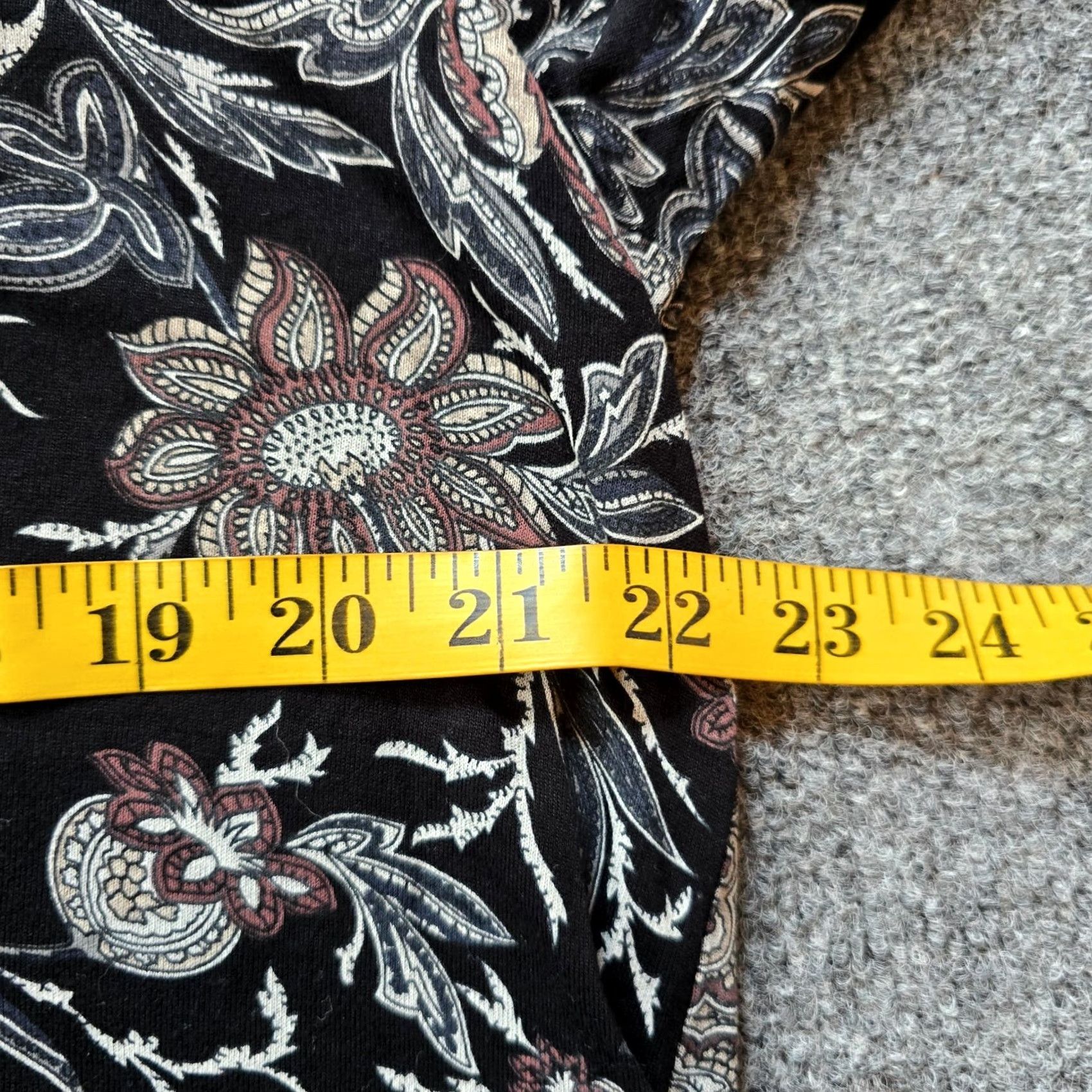 Lucky Brand Lucky Brand Top Womens 1X Black Beige Floral V Neck 3/4 Sleeve Boho Casual Blouse Womens Size XL / US 12-14 / IT 48-50 - 5 Thumbnail