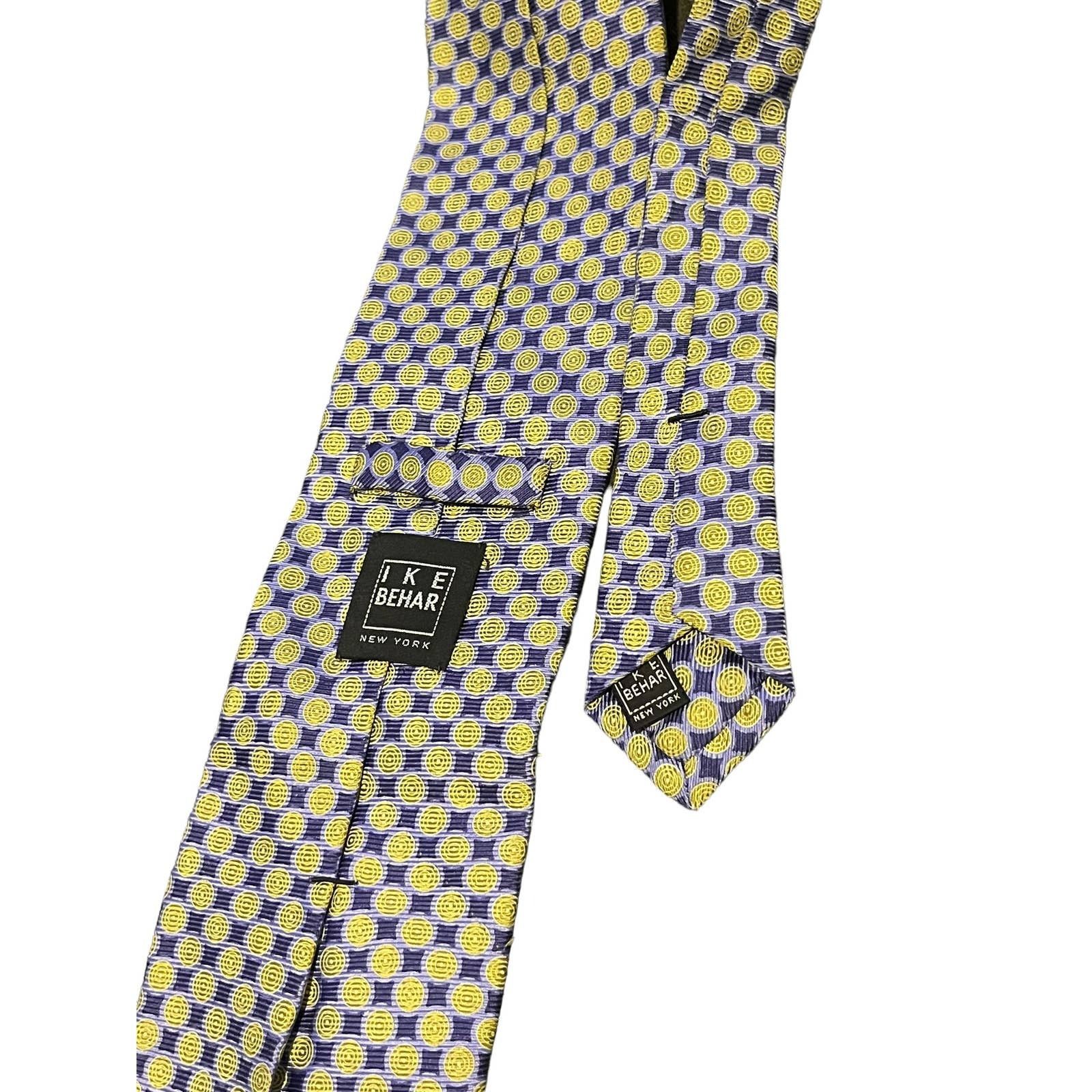 Ike Behar Ike Behar Silk Purple and Yellow Silk Dotted Tie Size ONE SIZE - 5 Thumbnail