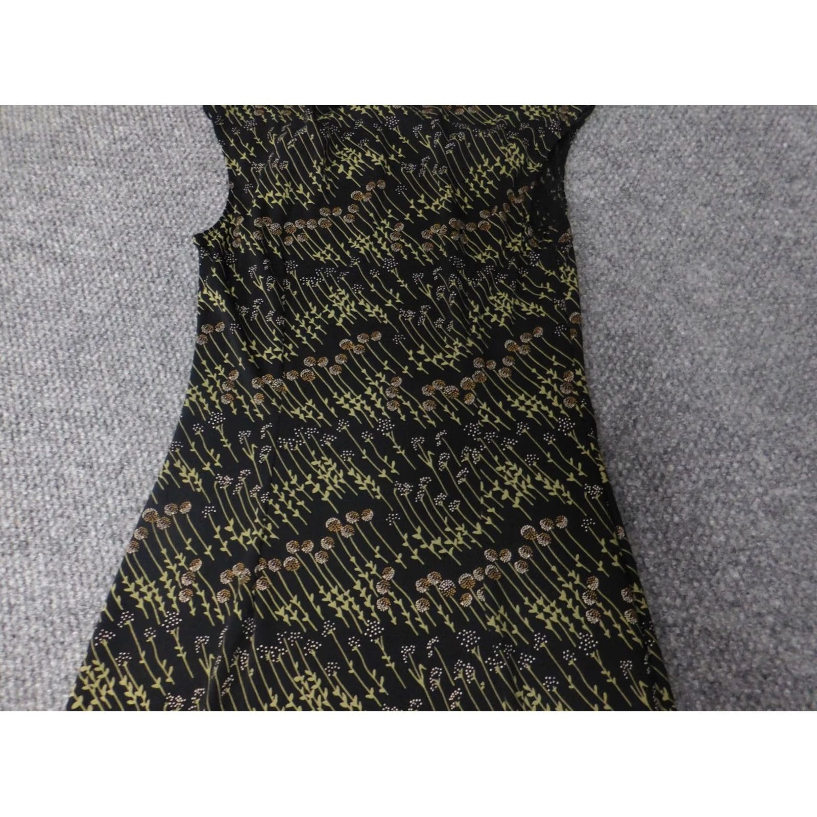 Bcbgmaxazria BCBGMAXAZRIA Womens Dress Small Green Floral A-Line Midi Stretch Short Sleeve Raglan Crew Neck Zip Lined Cotton Rayon Fall Dress Womens Reg Size S Size S / US 4 / IT 40 - 7 Thumbnail