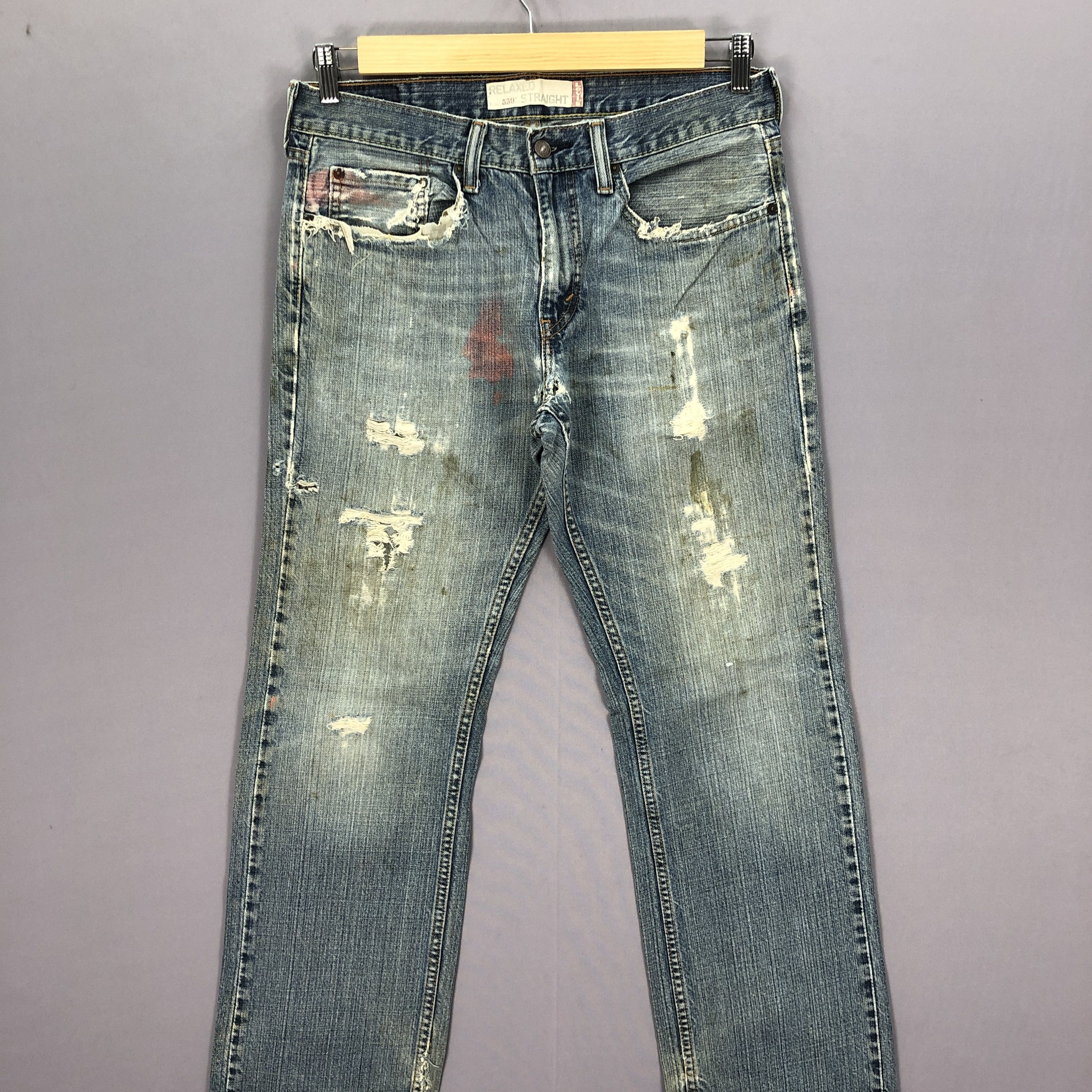 Levi's Vintage 90s Distressed Levis Jeans Levi's 559 Painter Denim Size US 32 / EU 48 - 3 Thumbnail