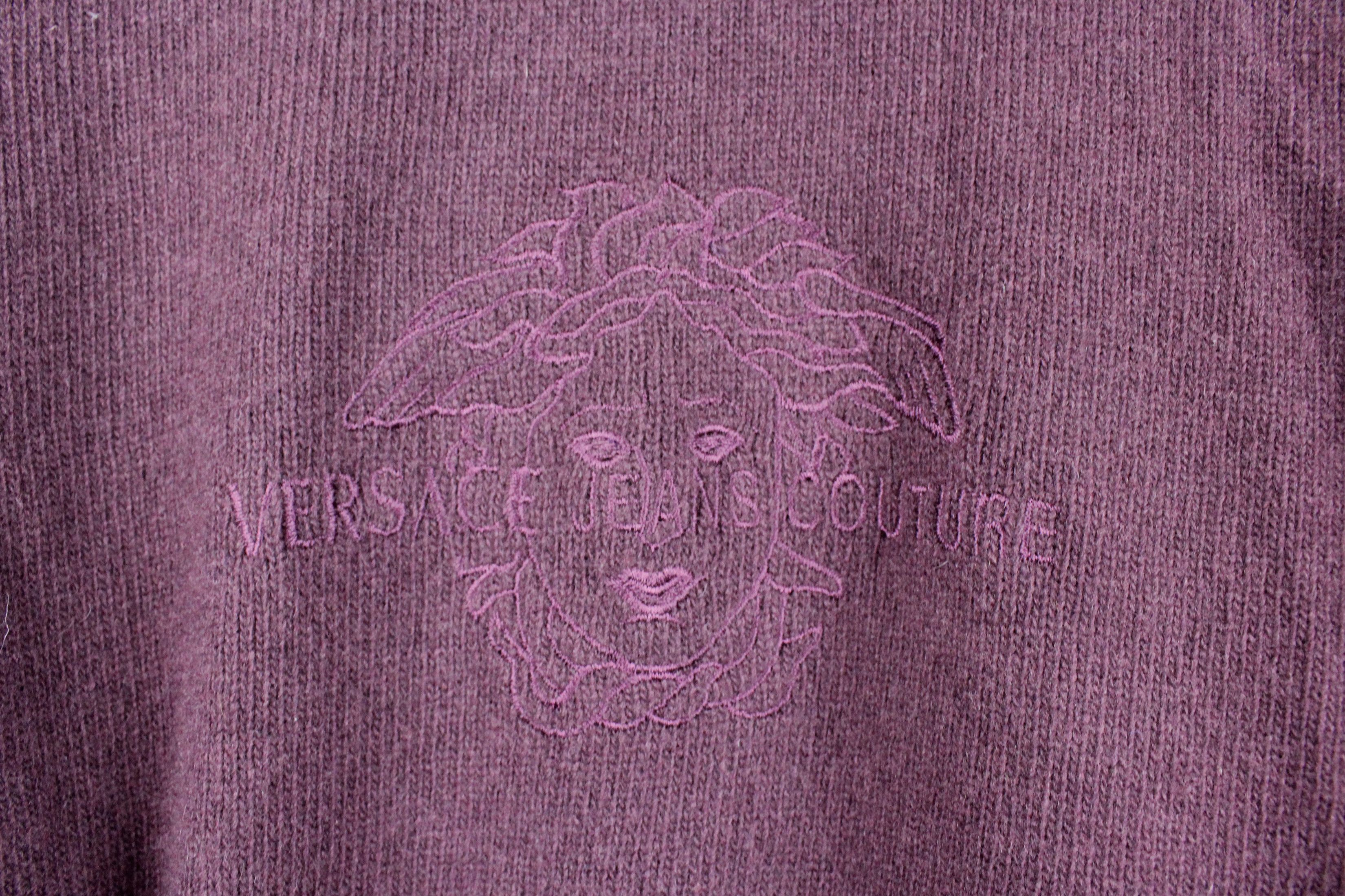 Versace Jeans Couture Vintage Versace Jeans Couture Medusa Logo Knit Wool Sweater Size US L / EU 52-54 / 3 - 3 Thumbnail