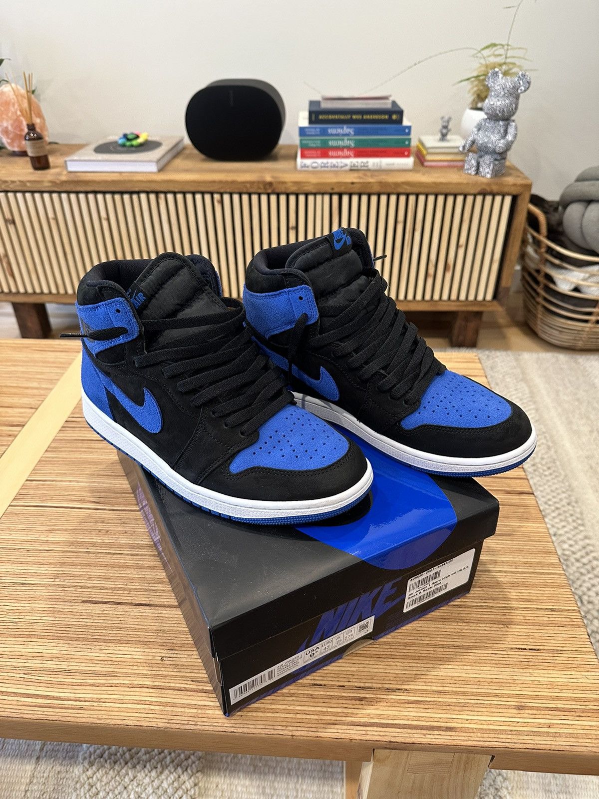Jordan Brand Air Jordan 1 Retro high OG Black & Royal Blue Size US 9.5 / EU 42-43 - 1 Thumbnail