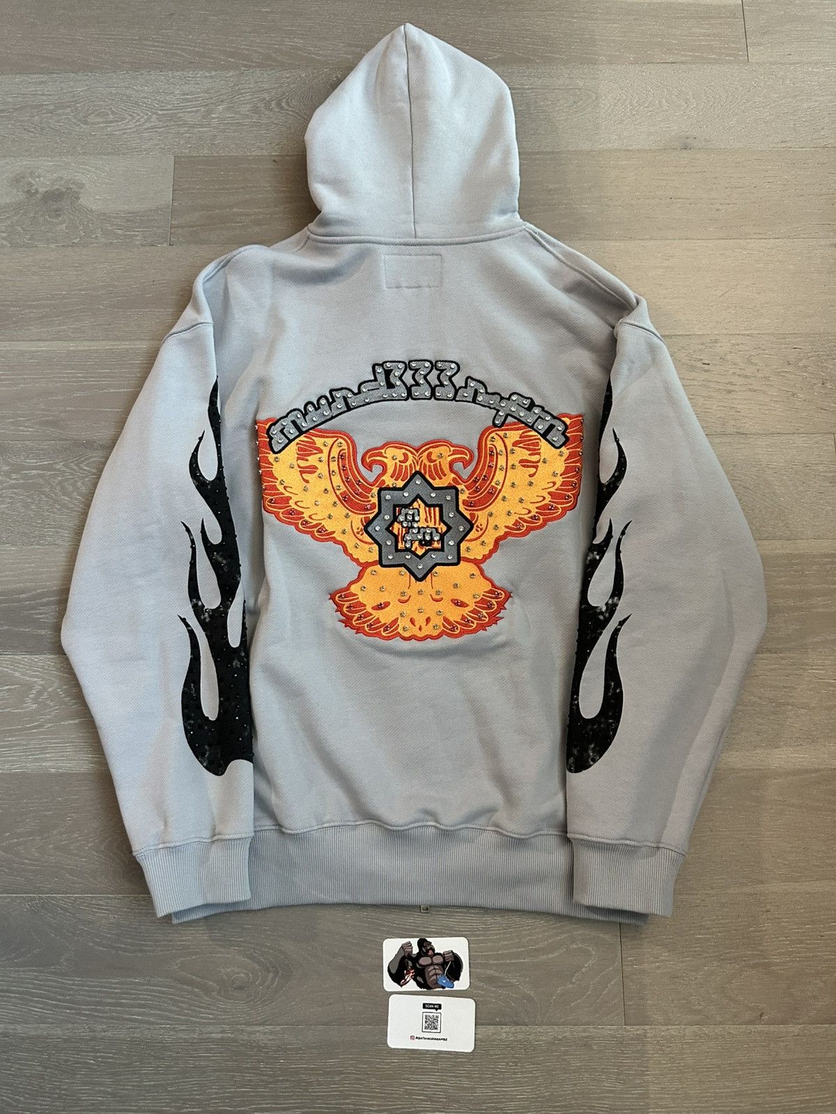 murd333r.fm MURD333R.FM ‘CHOP333R’ GREY ZIP UP HOODIE Size US XL / EU 56 / 4 - 3 Thumbnail