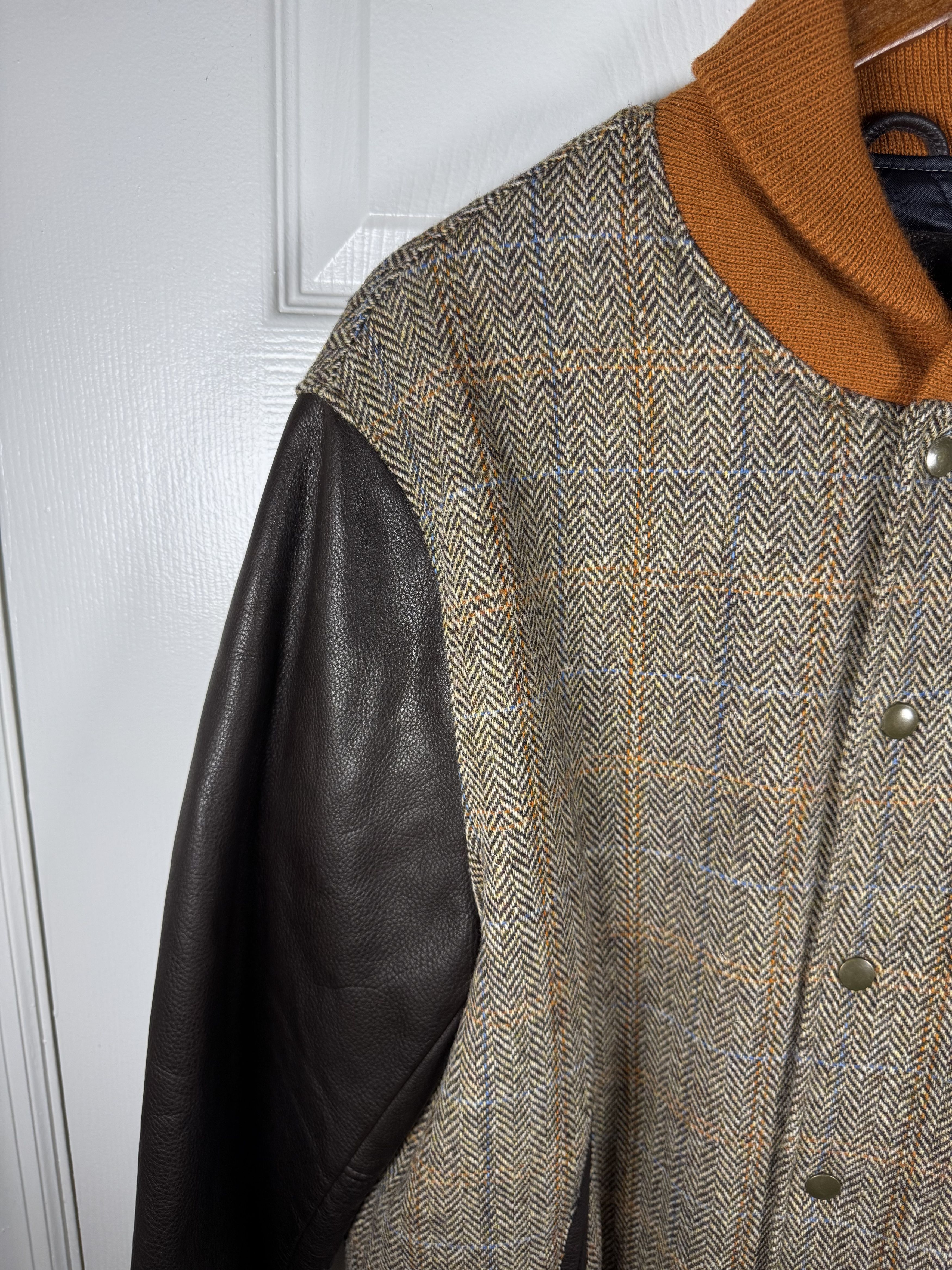 Golden Bear × Kith 2012 Harris Tweed Varsity Jacket Brown Orange Size US L / EU 52-54 / 3 - 4 Thumbnail