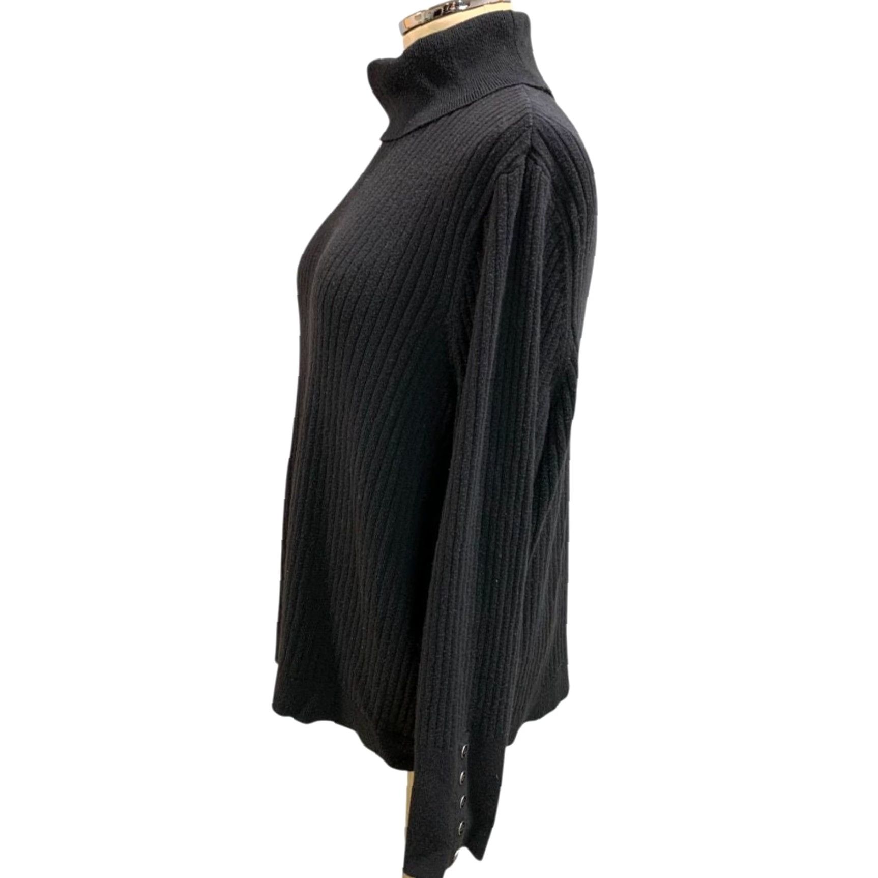 Talbots Talbots Womens Plus 2X Ribbed Black Turtleneck Sweater Pullover Size XXL / US 16-18 / IT 52-54 - 8 Thumbnail