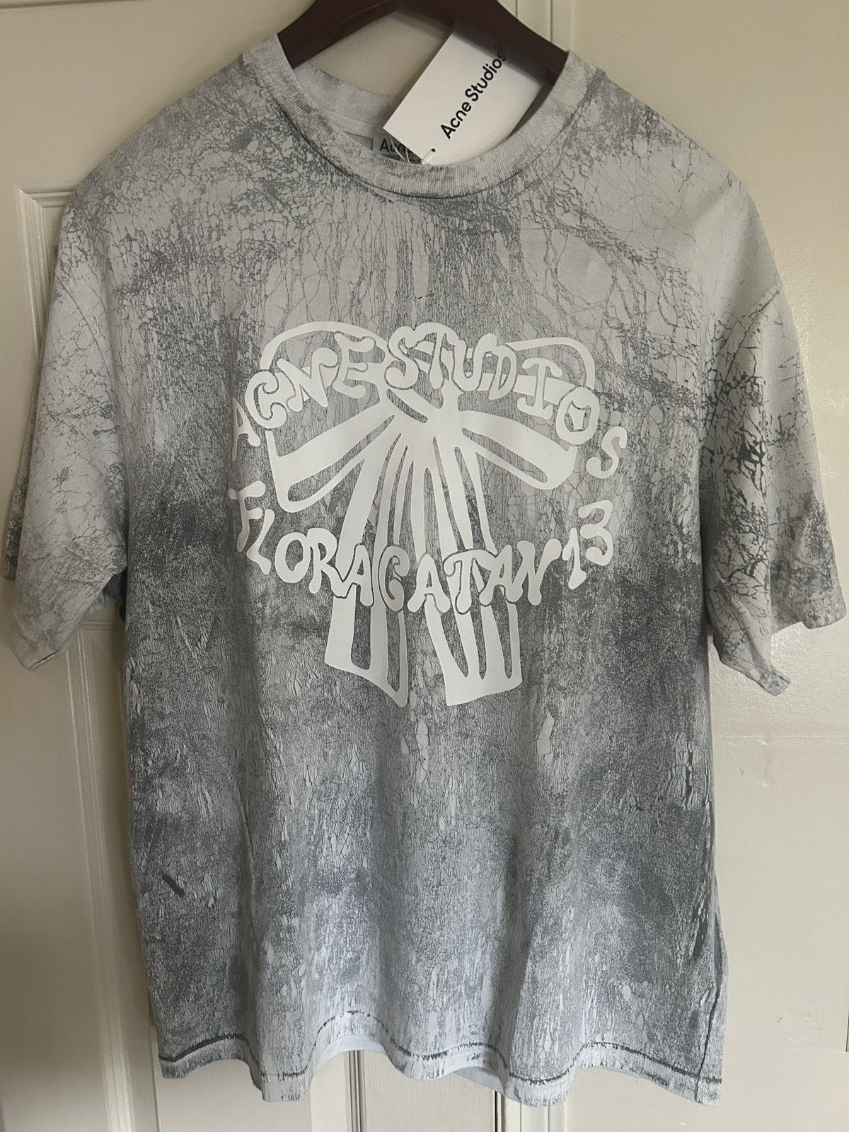 Acne Studios $345 Acne Studios Floragatan 13 Screen Print T-Shirt 