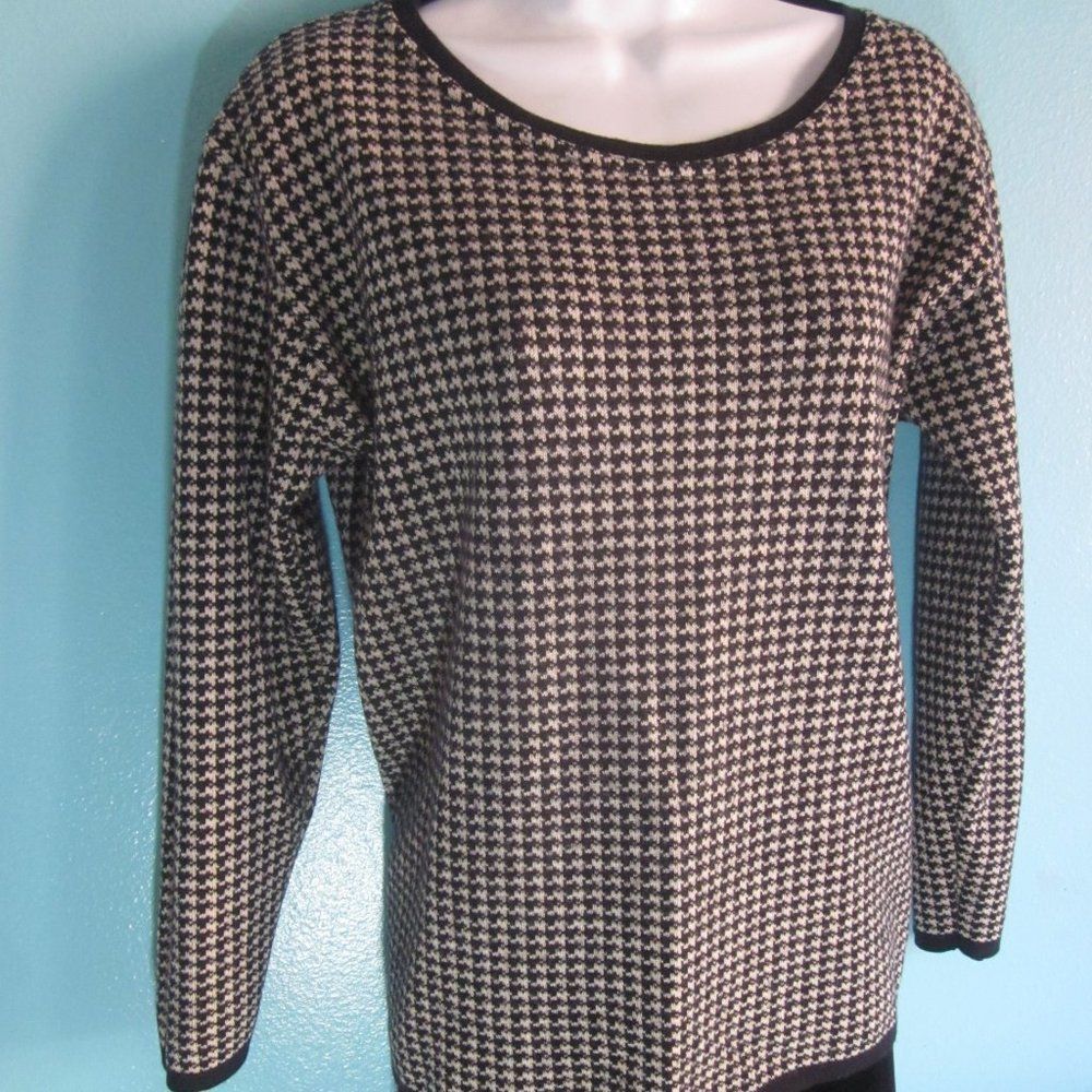 J Ferrar J Ferrar Vintage Wool Houndstooth Sweater Size M Size M / US 6-8 / IT 42-44 - 9 Thumbnail