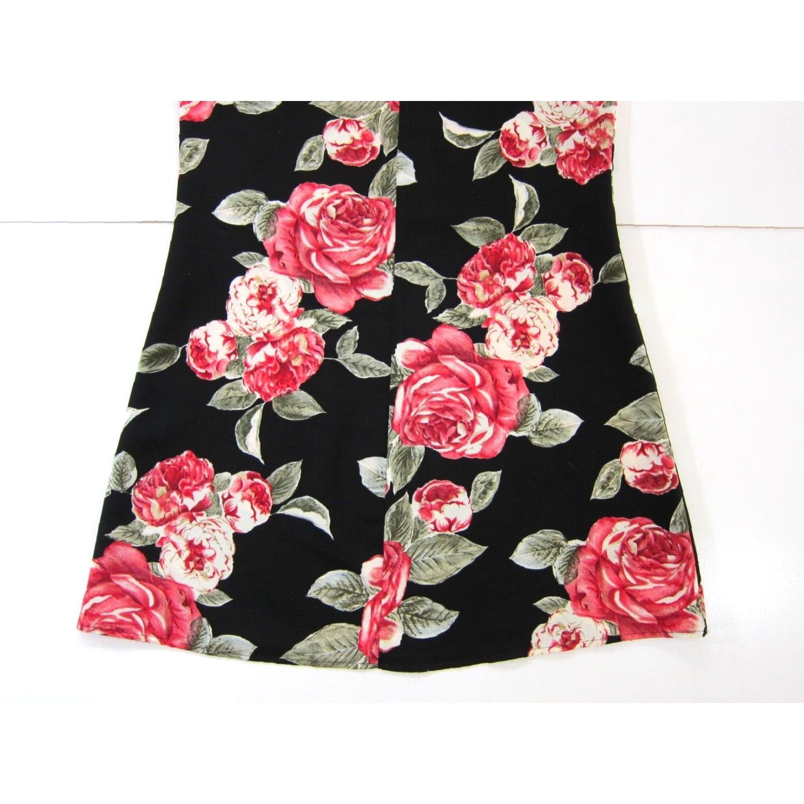 Vintage Liberty Apparel L.A.N.Y. Rayon Black Pink Rose Floral Shift Tank Dress Medium Size M / US 6-8 / IT 42-44 - 7 Thumbnail