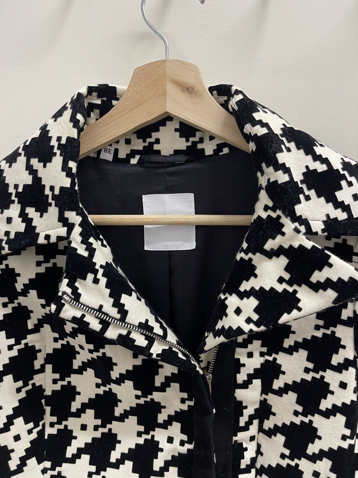 Costume National Costume National Asymmetrical Zip Wool Leather Jacket Size XS / US 0-2 / IT 36-38 - 11 Thumbnail
