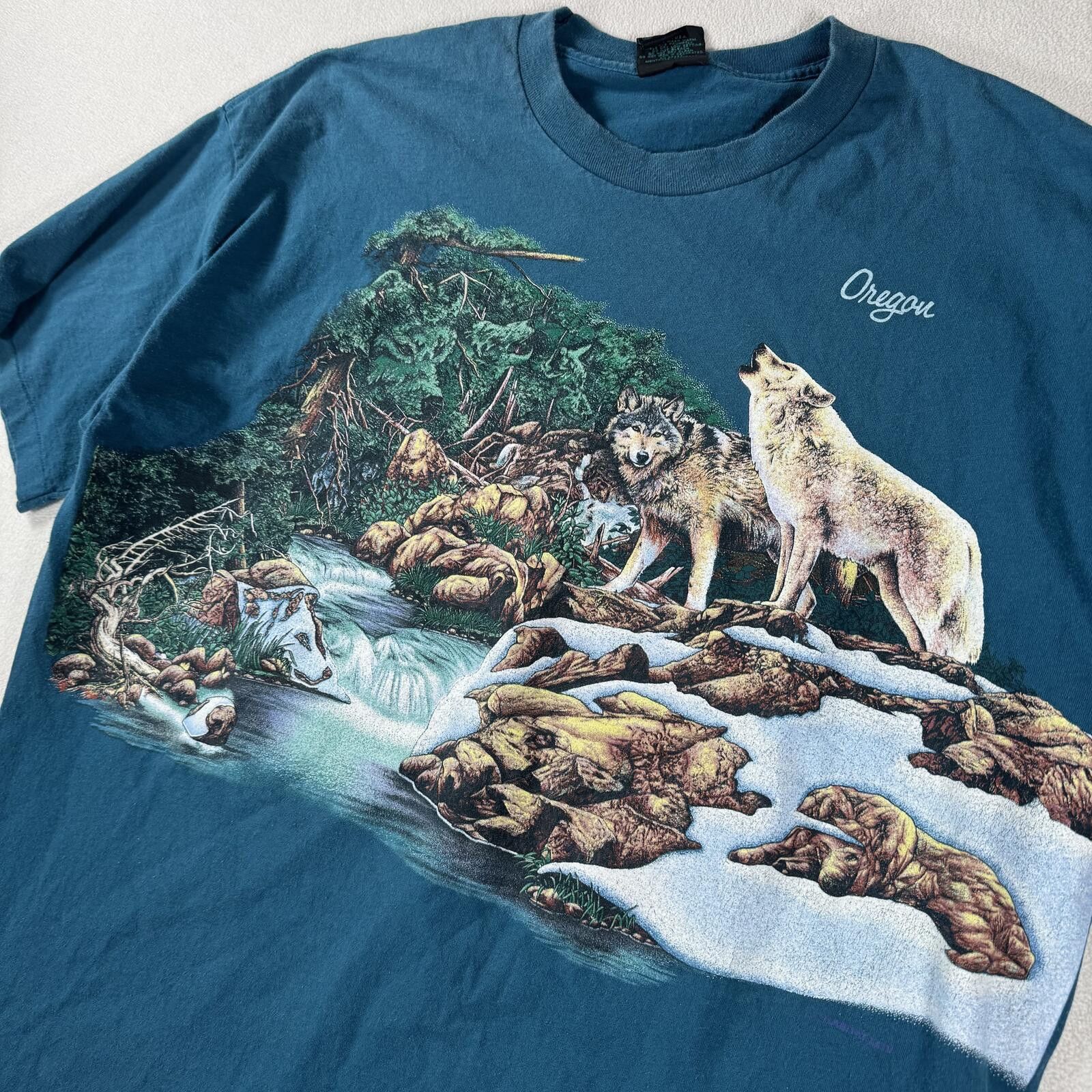 Habitat Vintage 90s Wilderness Animal Wrap Around Tee Size US XXL / EU 58 / 5 - 6 Thumbnail