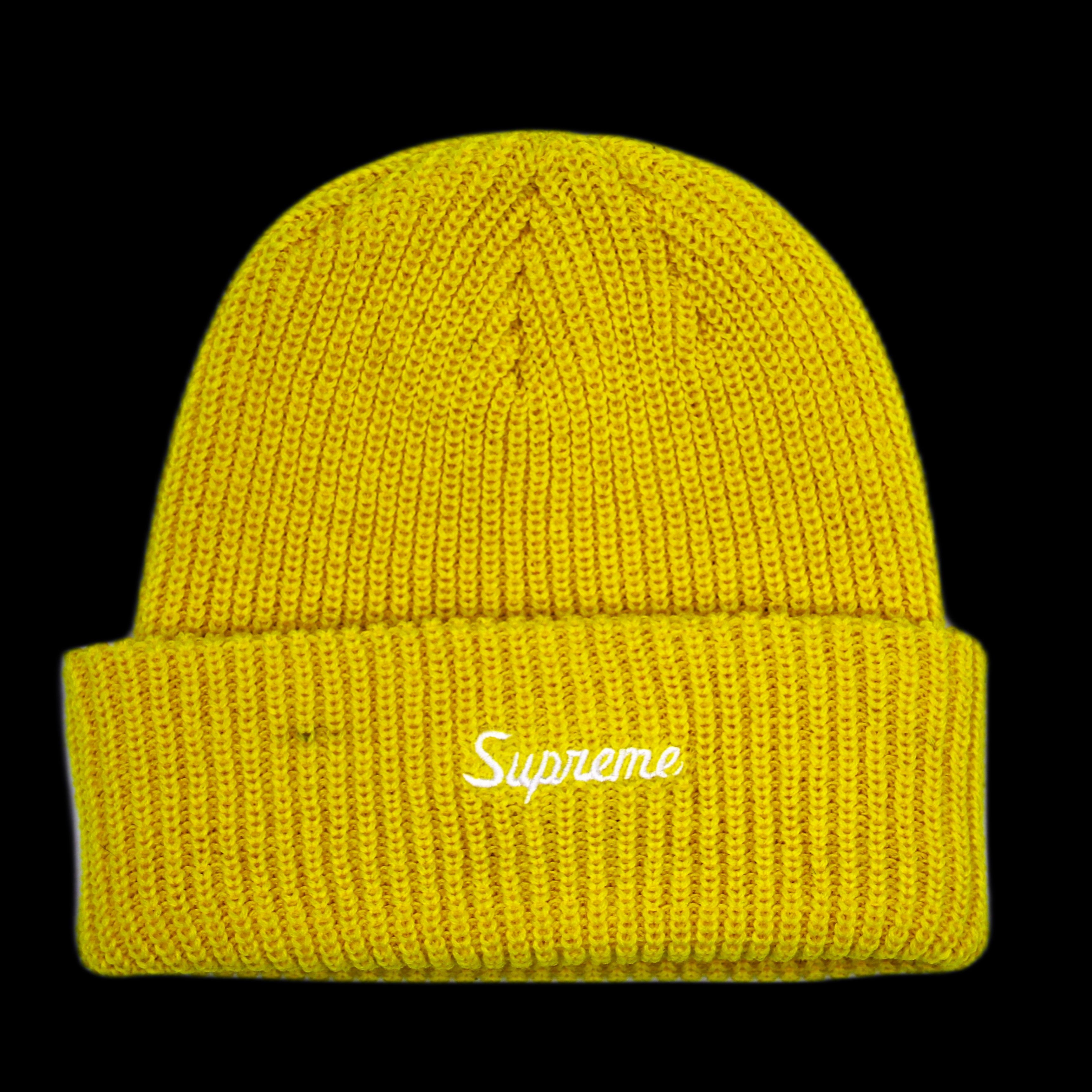 Defect mixed tissue Supreme Loose Gauge Beanie Yellow