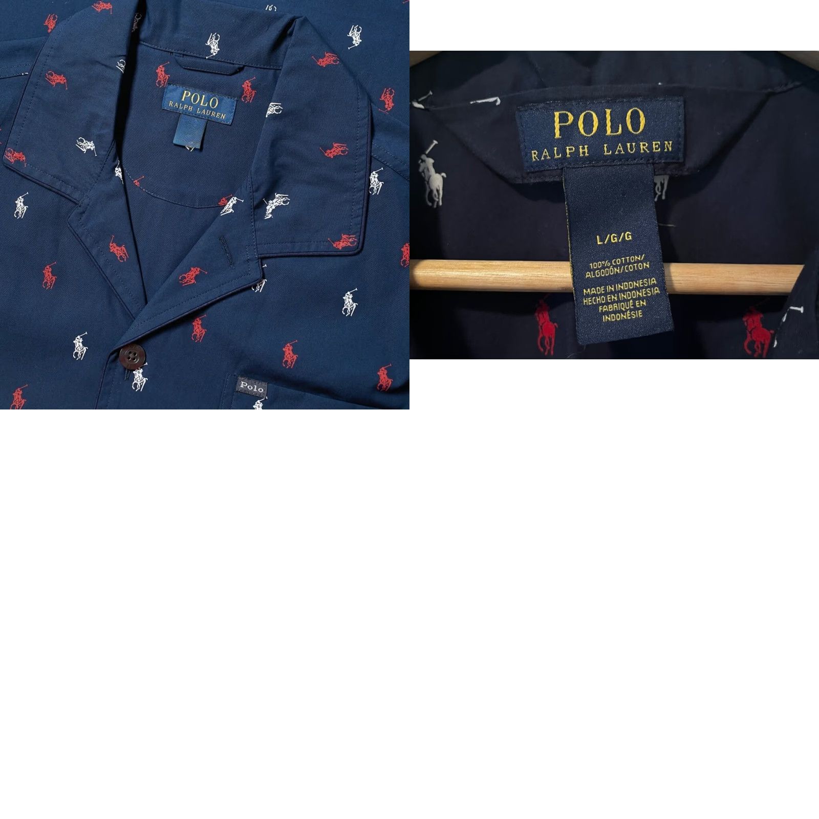 Polo Ralph Lauren Polo Ralph Lauren Pajama Top Shirt Allover Pony Short-Sleeve Multicolor Logo Collared Button Cotton Jersey Men Size L Instant Classic Size US S / EU 44-46 / 1 - 8 Thumbnail