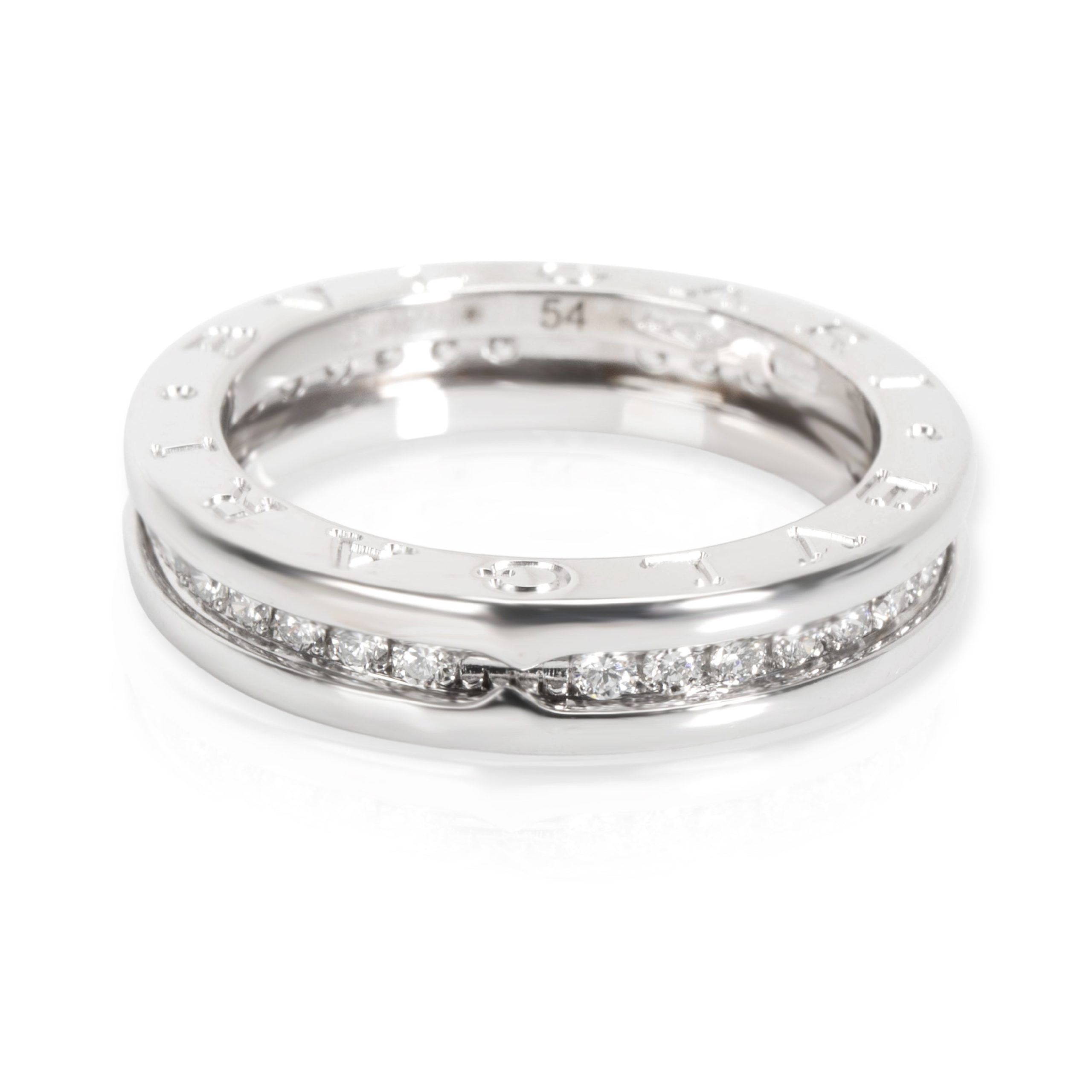 image of Bvlgari Bulgari B Zero 1 Diamond Ring In 18Kt White Gold 0.38 Ctw, Women's