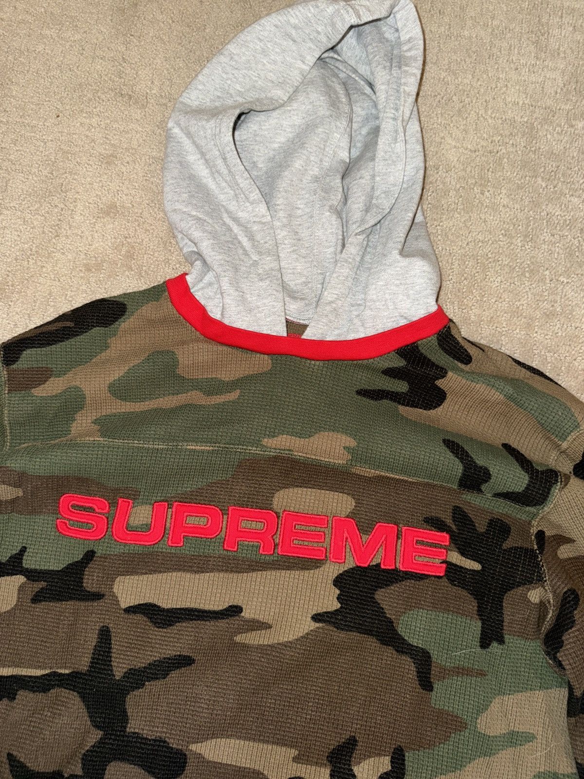 Supreme Supreme Hooded Waffle Ringer FW17 Woodland Camo XL Deadstock Size US XL / EU 56 / 4 - 10 Thumbnail