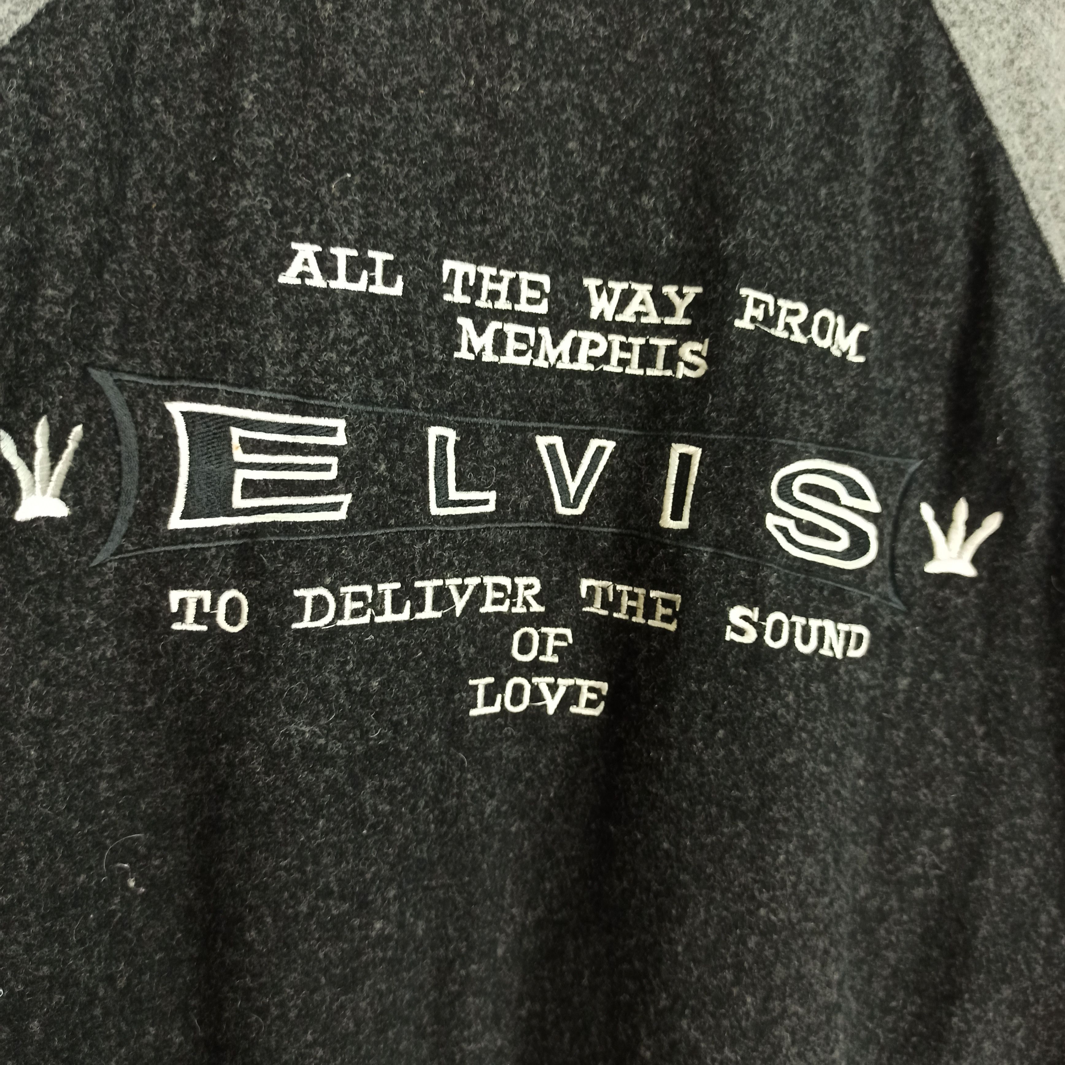 Other Vintage 90s Elvis Presley Wool Varsity Jacket Size US L / EU 52-54 / 3 - 4 Thumbnail