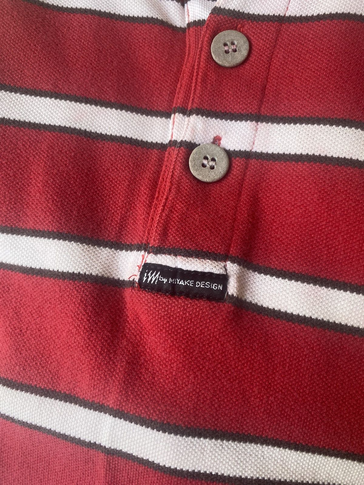 Issey Miyake Vintage 90s Issey Miyake Stripe Polo Size US M / EU 48-50 / 2 - 2 Thumbnail