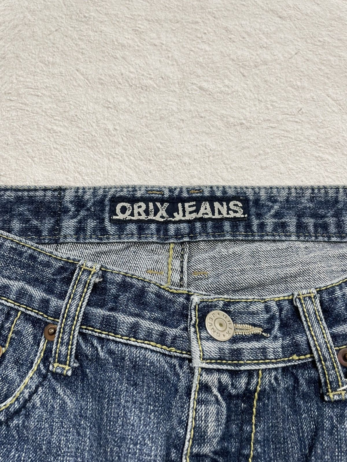 Japanese Brand 2000s Orix Jeans Distressed Wash Denim Y2K Size US 28 / EU 44 - 6 Thumbnail