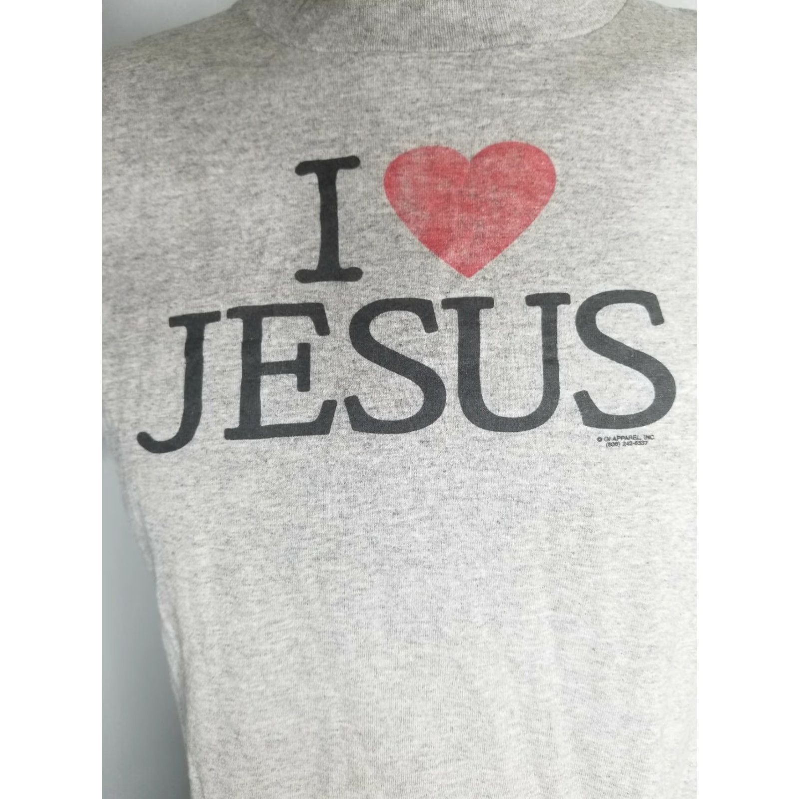 Vintage VINTAGE Delta Pro Weight I Love Jesus T-Shirt Adult M Heather Gray 70s 80s 90s Mens Size US M / EU 48-50 / 2 - 2 Thumbnail