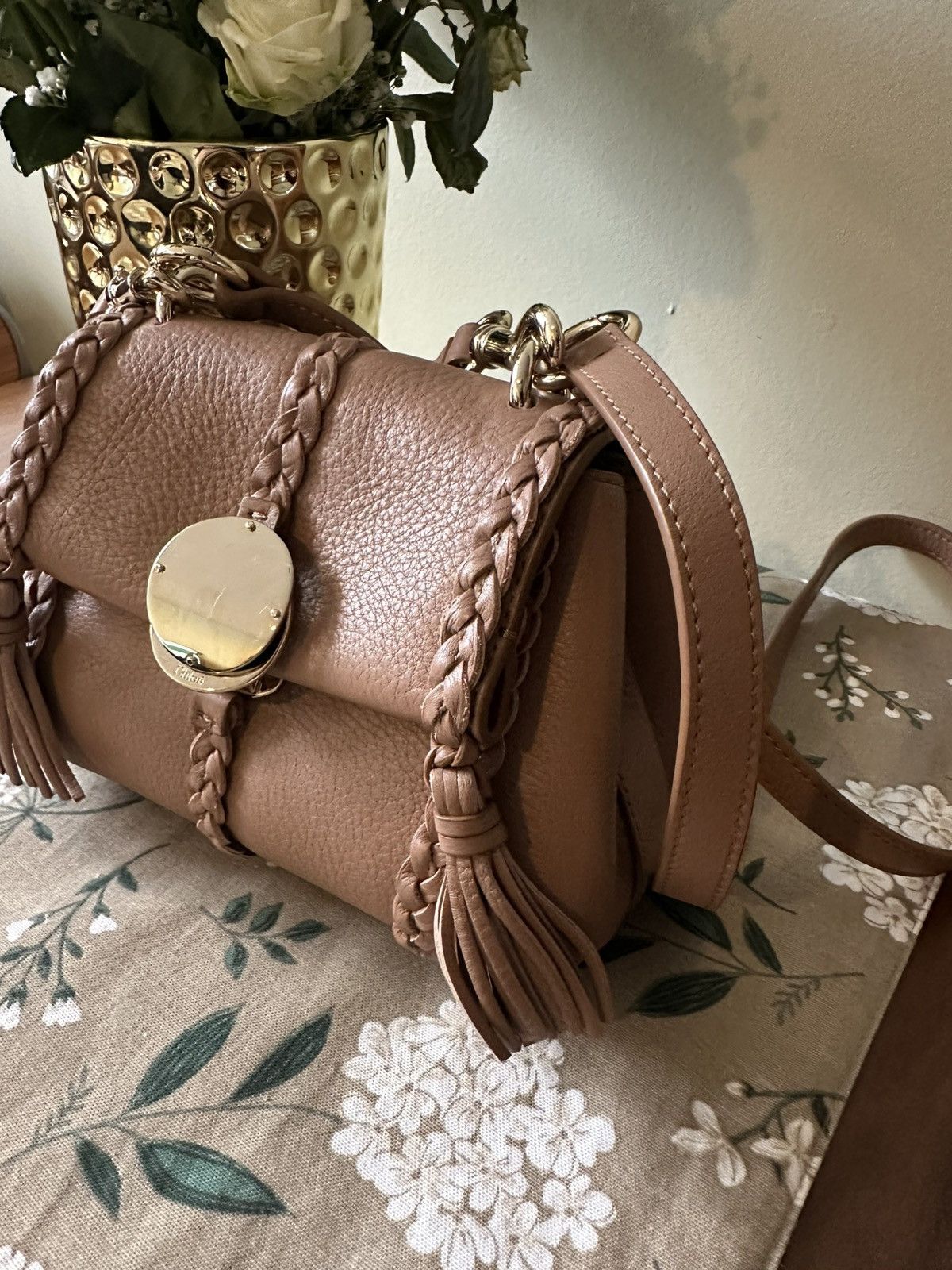 Chloe Chloe Elegant Tan Leather Handbag Size ONE SIZE - 4 Thumbnail