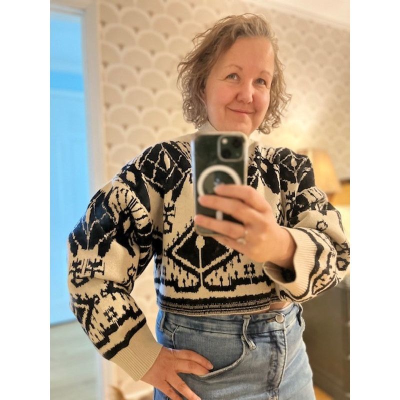 Other Caballero Cropped Maeva Ikat Tapestry Sweater -- Size XS Size XS / US 0-2 / IT 36-38 - 1 Thumbnail