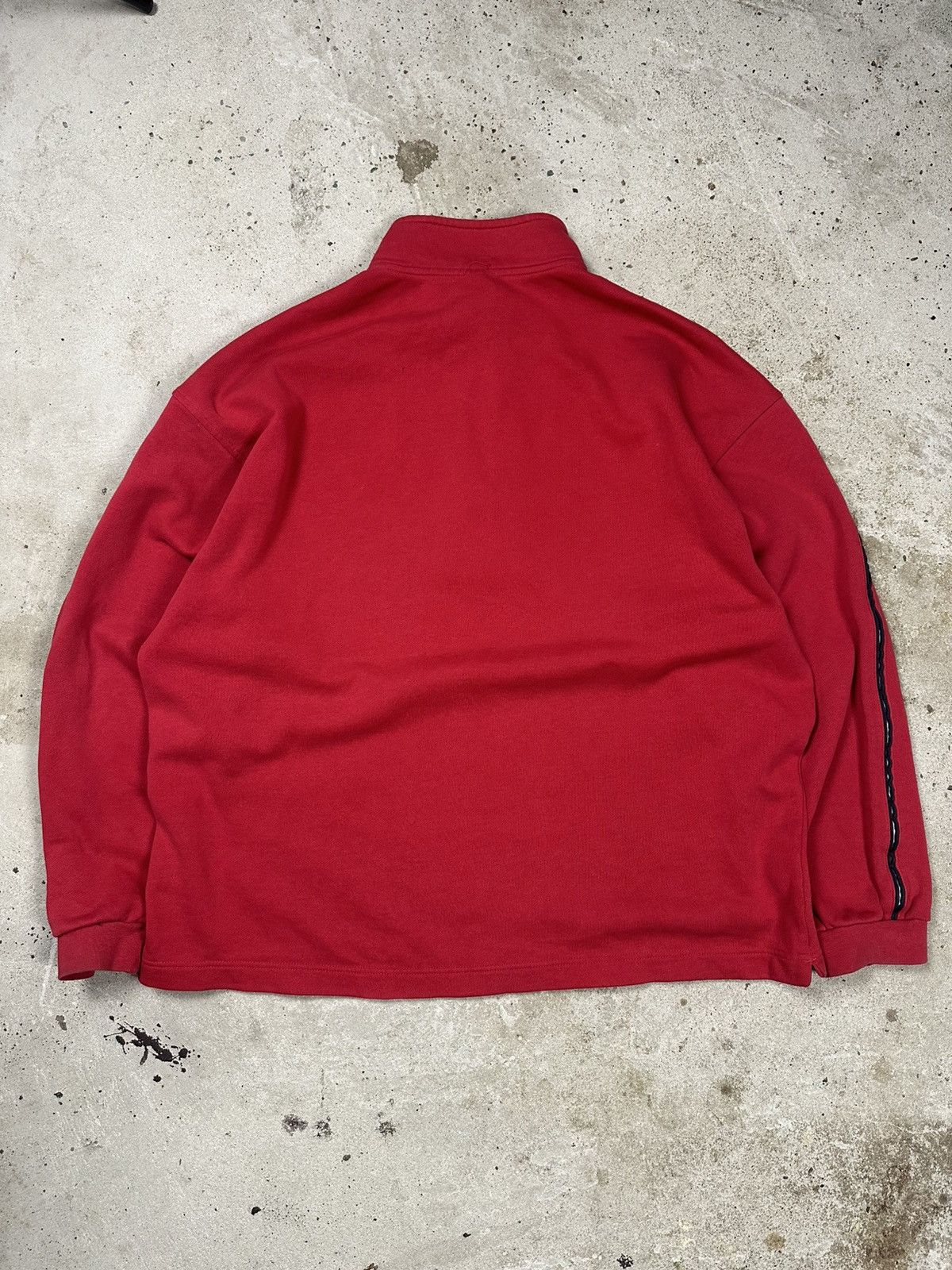 Nike × Vintage Vintage 90s Nike TN Red Half Zip Sweatshirt Swoosh SpellOut Size US XL / EU 56 / 4 - 2 Thumbnail