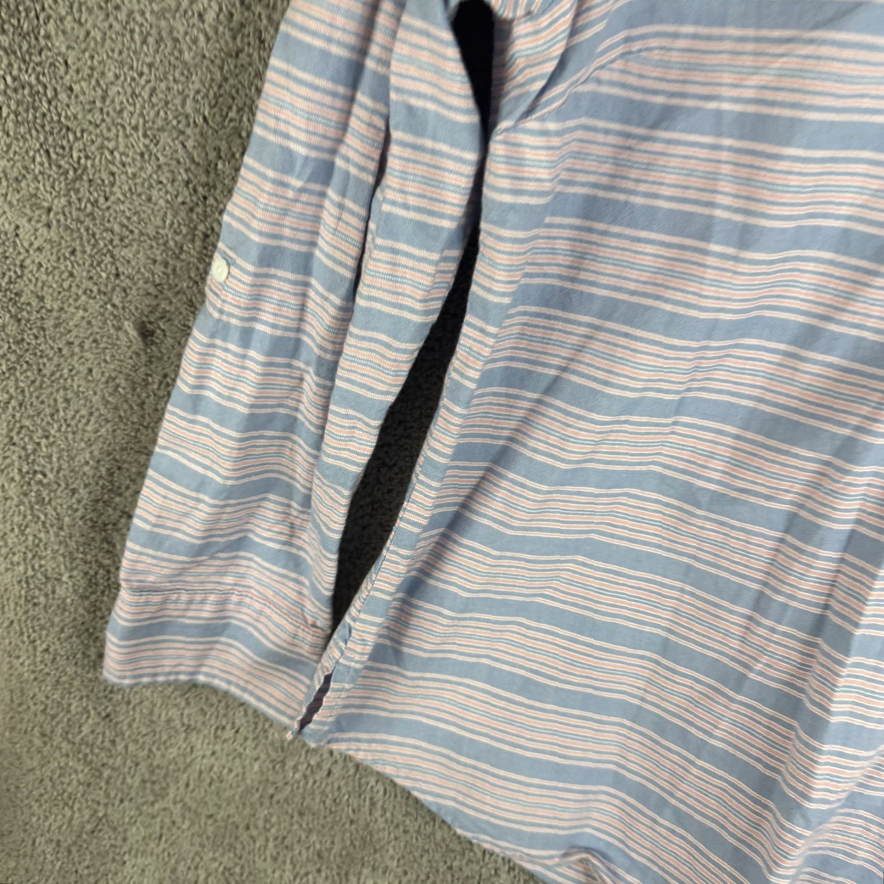 Vintage L.L.Bean Shirt Womens Medium Petite Blue Striped Popover Roll Tab Sleeve Shirt Size M / US 6-8 / IT 42-44 - 2 Thumbnail
