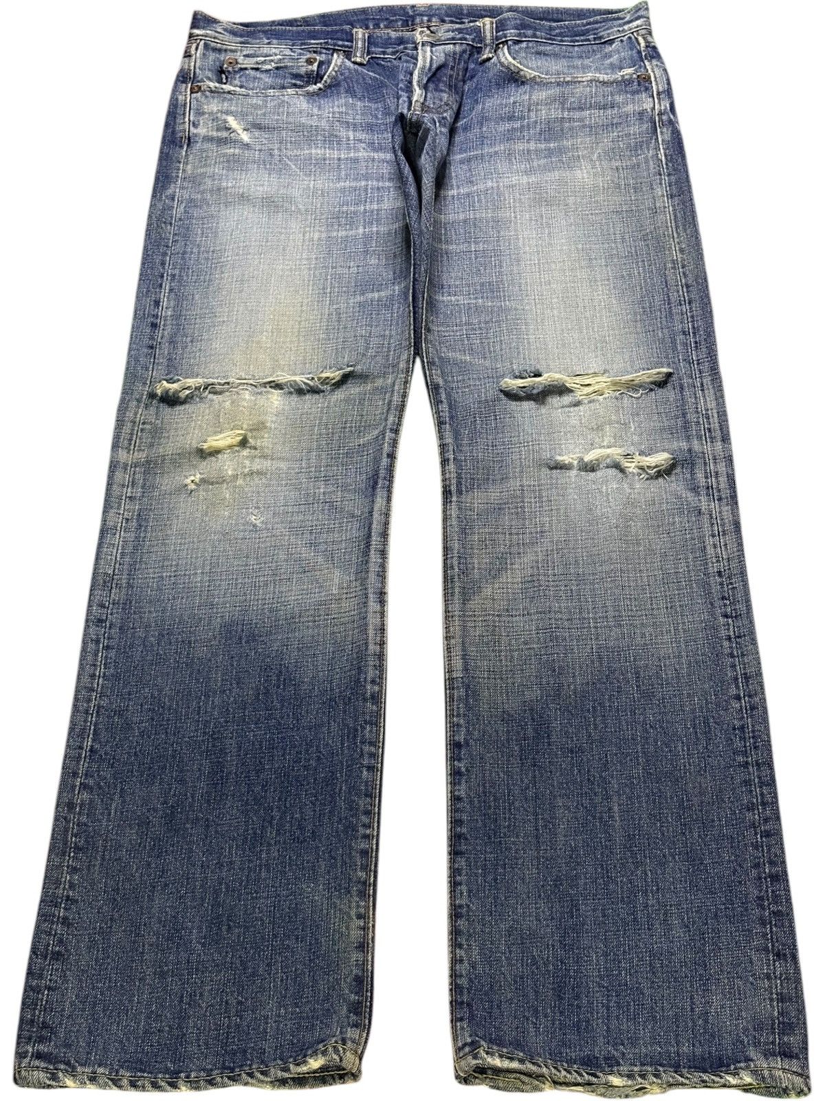 Eternal × Japanese Brand Vintage Eternal Mud Wash Distressed Ripped Baggy Jeans Size US 35 - 1 Thumbnail