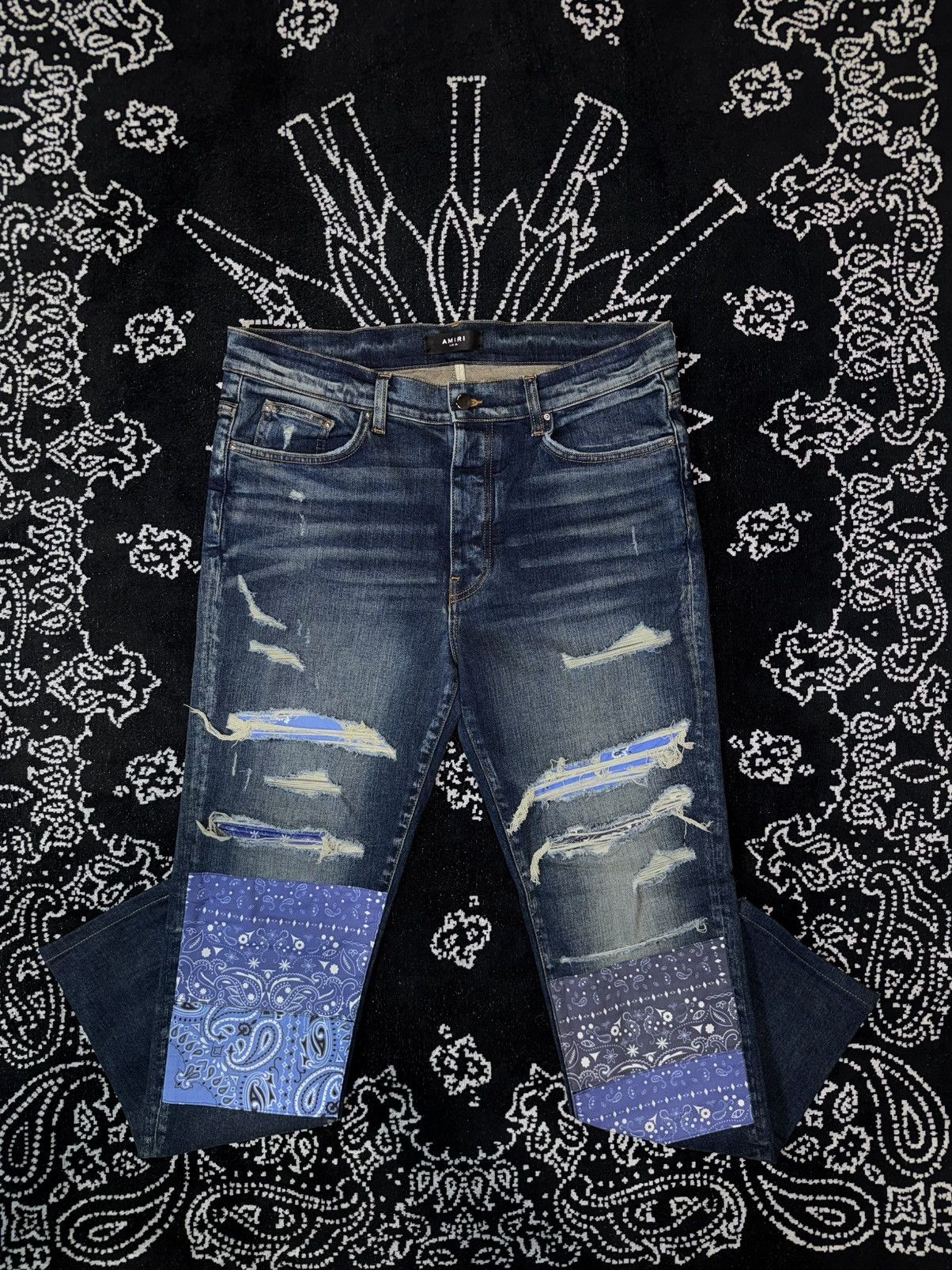 Amiri AMIRI BANDANA PURPLE PATCH JEANS Size US 36 / EU 52 - 1 Thumbnail