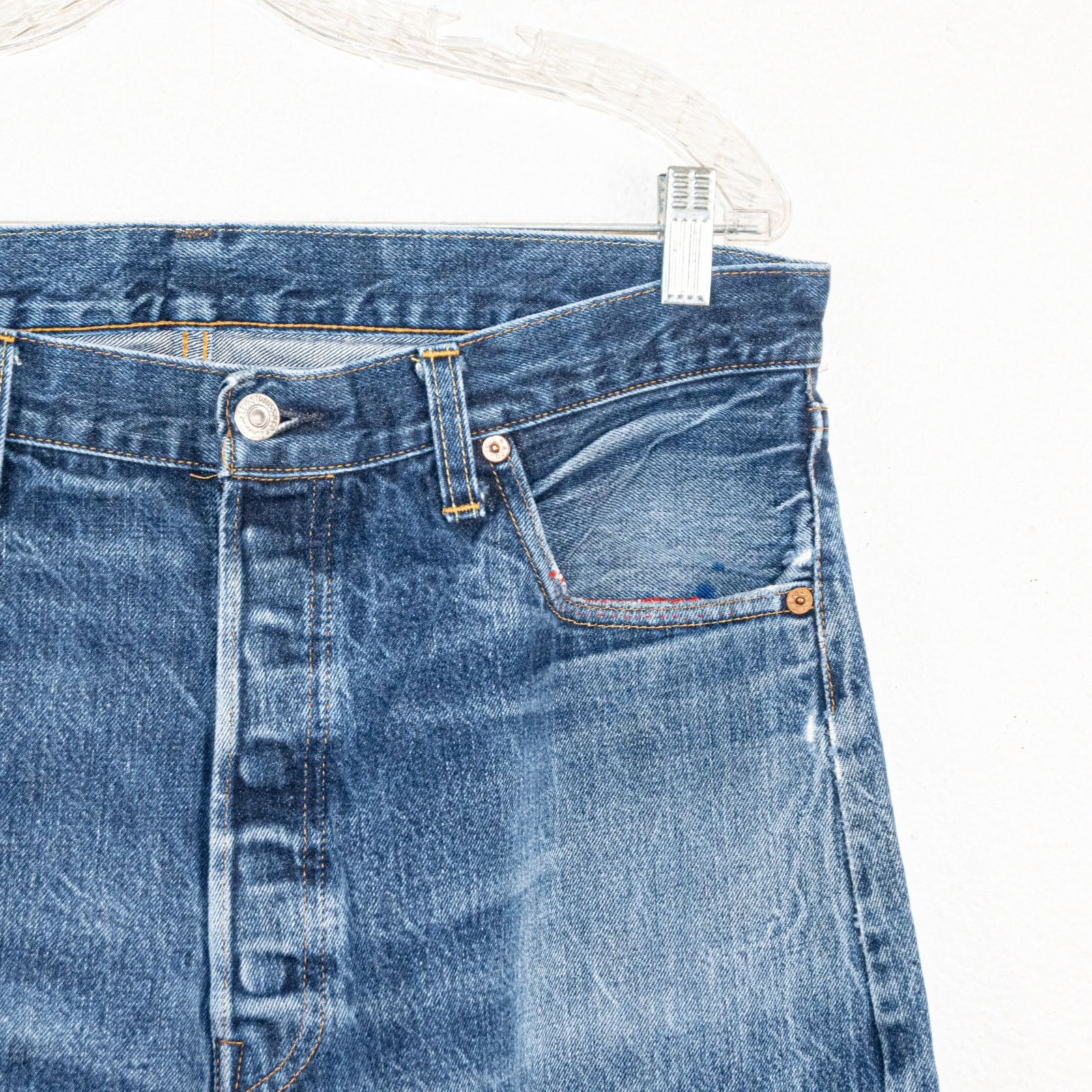 Levi's Vintage 90s Levi's 501XX 555 Valencia Selvedge Jeans Size US 34 / EU 50 - 5 Thumbnail