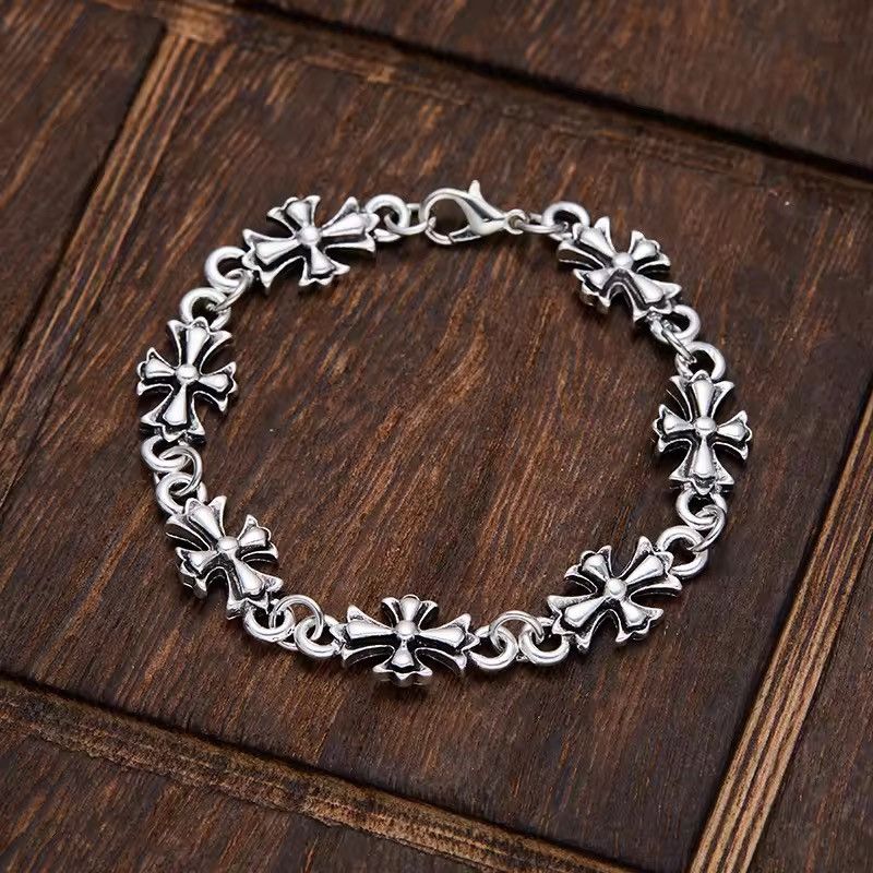 Jewelry Silver Cross Hip Hop Punk Bracelet Size ONE SIZE - 7 Thumbnail