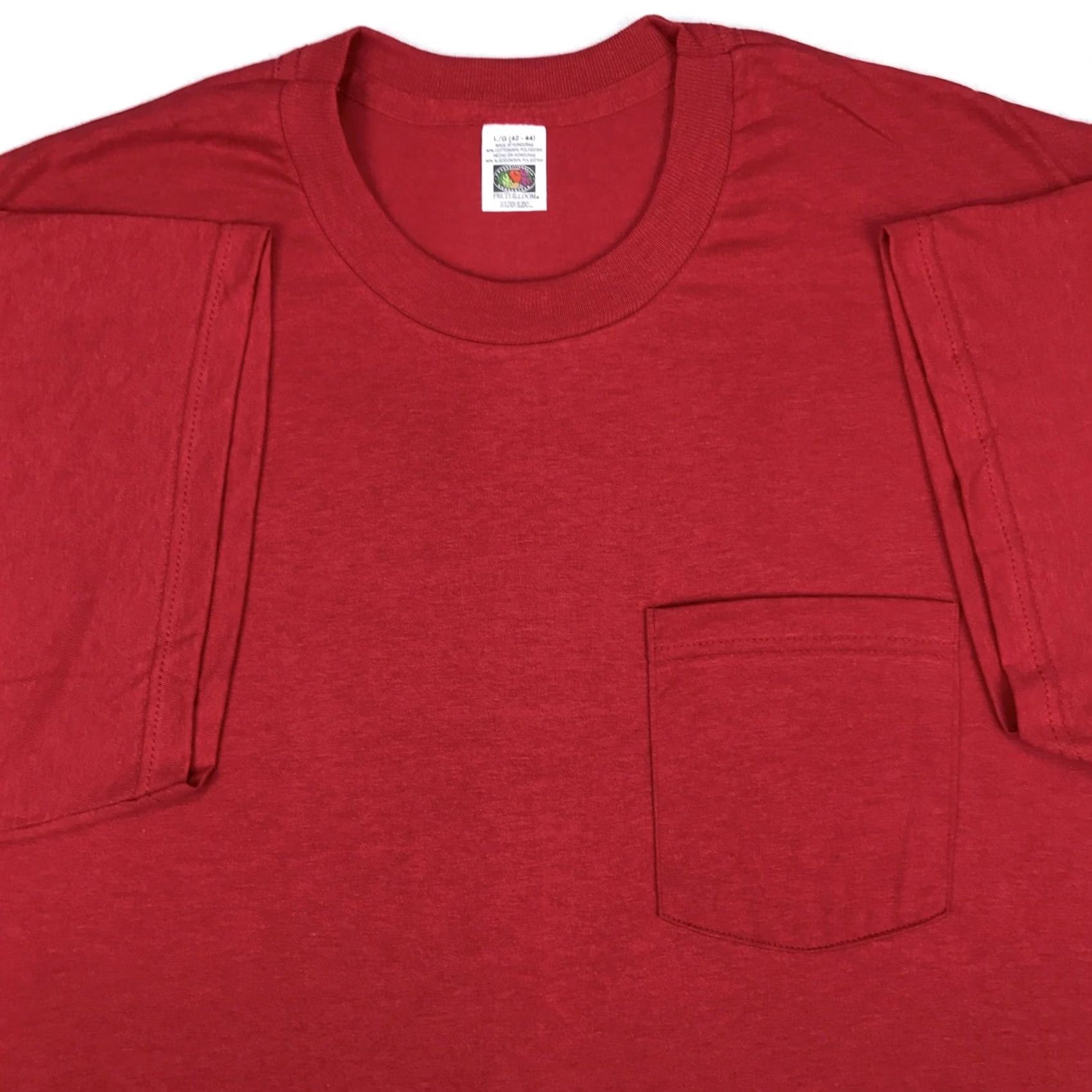 Fruit Of The Loom VINTAGE Fruit of the Loom T-Shirt Mens L Red 90s 80s Paper Thin NOS Burgund y Shirt Size US L / EU 52-54 / 3 - 2 Thumbnail