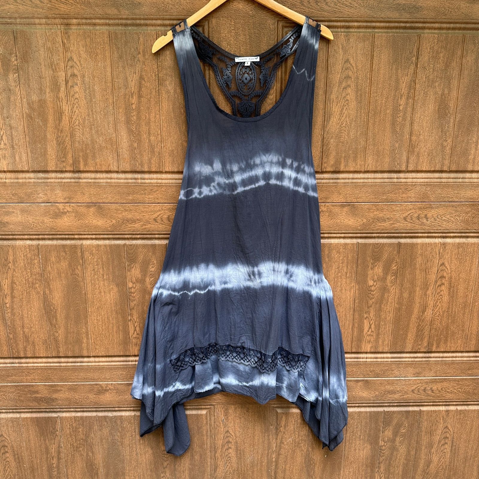 Other Tempo Paris Dress Blue Tie Dye Flowy Gauze Beach Coverup S Size S / US 4 / IT 40 - 1 Thumbnail