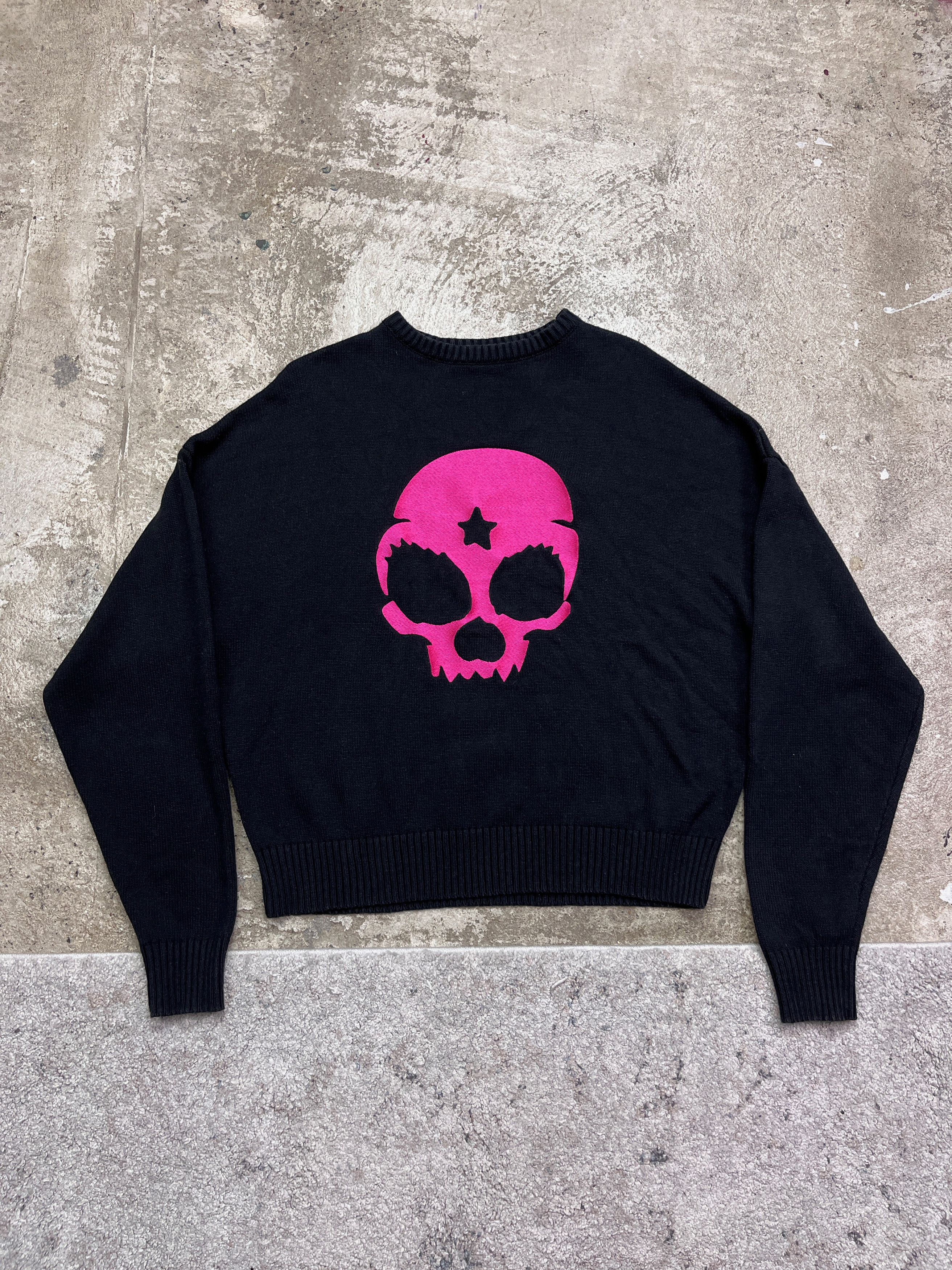 Vintage BOXY Y2K GLAM SKULL EMBROIDERED KNITTED SWEATER - LOT № 1292 Size US XL / EU 56 / 4 - 1 Thumbnail