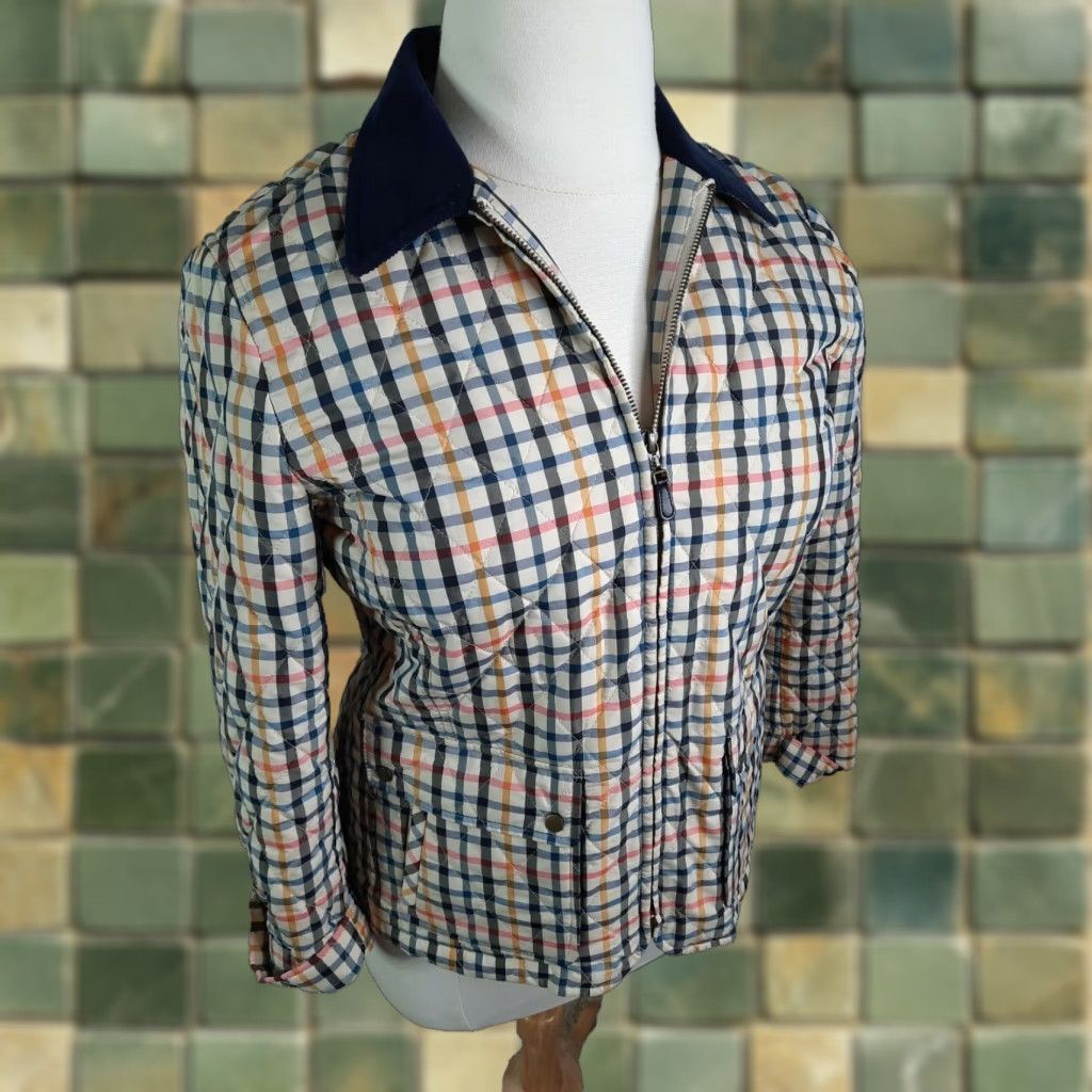 Talbots TALBOTS Plaid Barn Coat Chore Corduroy Collar Women’s Size Petite Large PL Coat Size L / US 10 / IT 46 - 1 Thumbnail