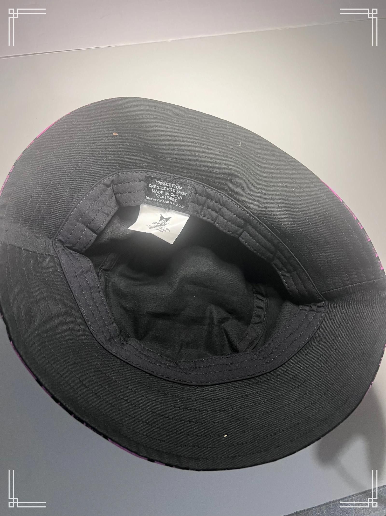 Designer Kuromi Bucket Hat with Pink Flame Design - One Size Size ONE SIZE - 3 Thumbnail