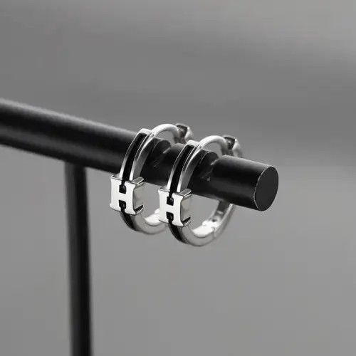 Jewelry 925 Silver Plated Letter Small Hoop Earrings for Men Women Size ONE SIZE - 4 Thumbnail