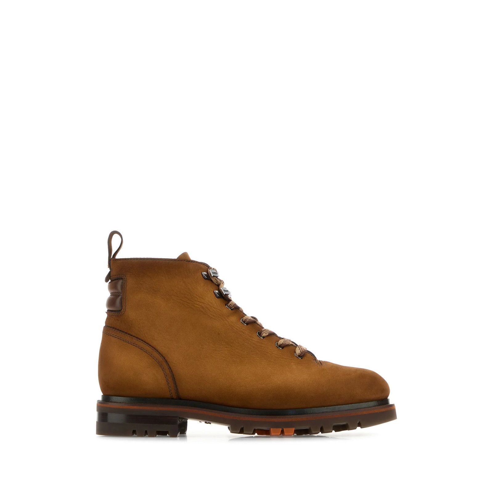 SANTONI Caramel suede ankle boots New (Men display picture 1