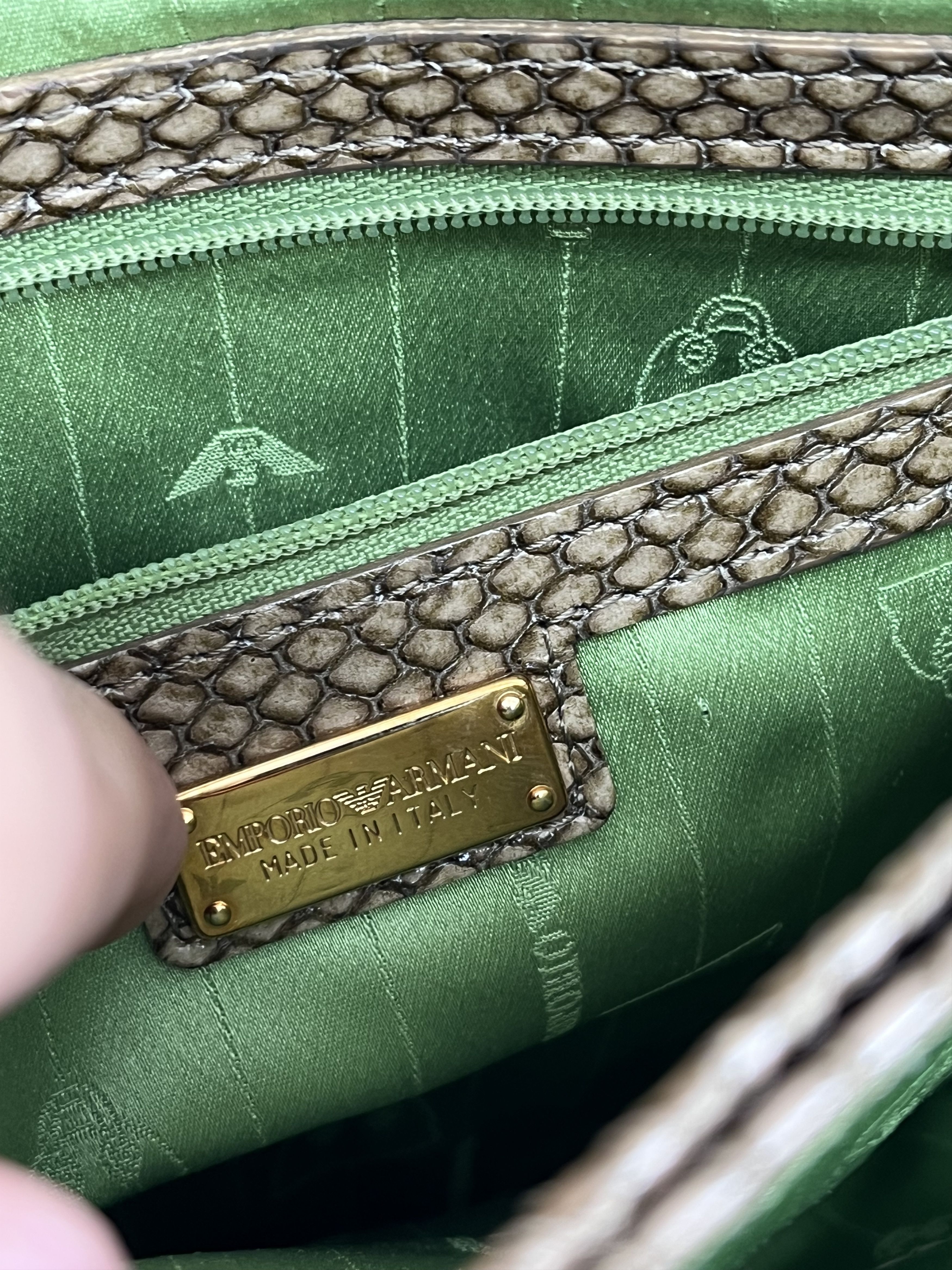 Emporio Armani Emporio Armani Vintage Python Leather Top Handle Bag Size ONE SIZE - 12 Thumbnail