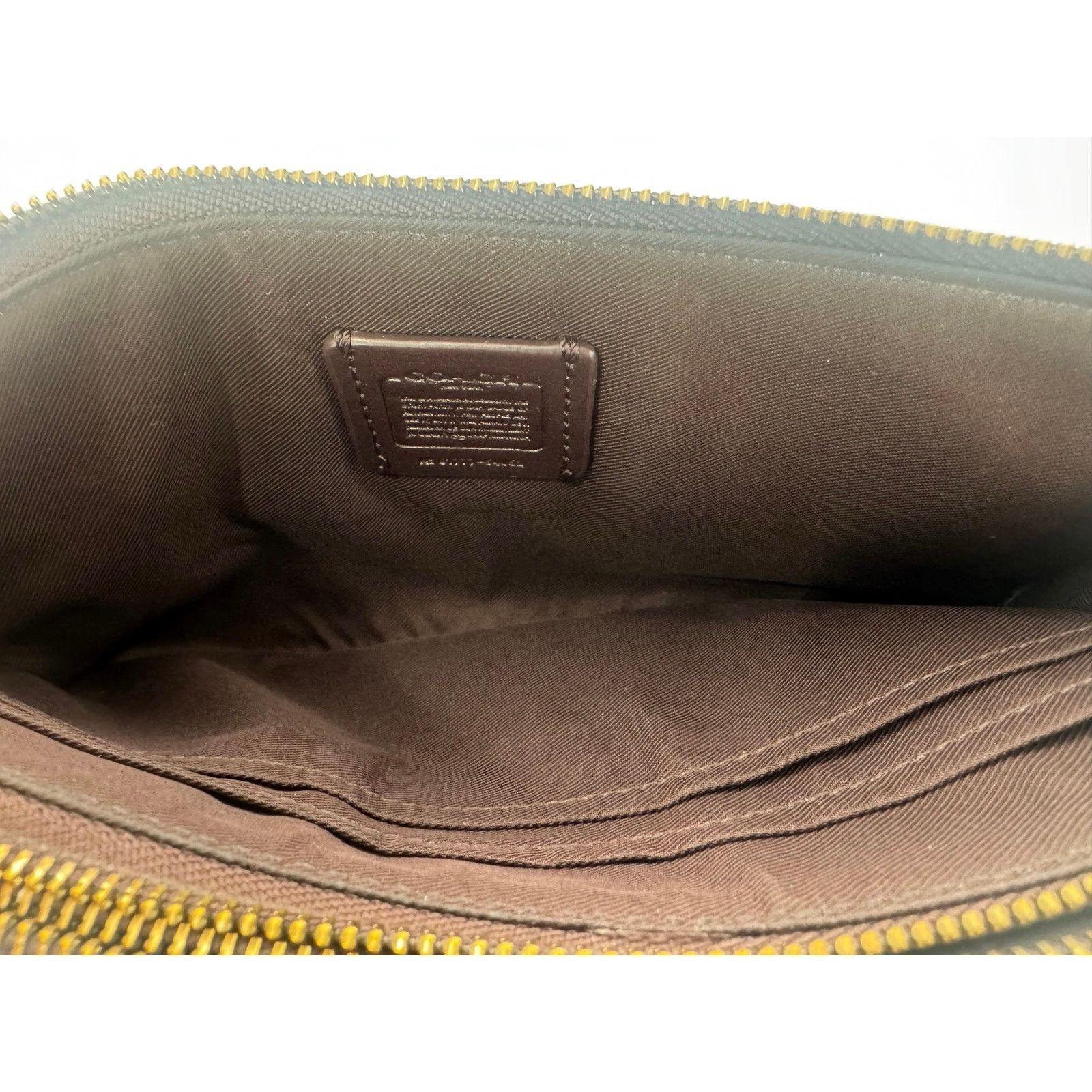 Coach Coach Brown Pebble Leather Double Zip Wristlet F77734 Size ONE SIZE - 7 Thumbnail