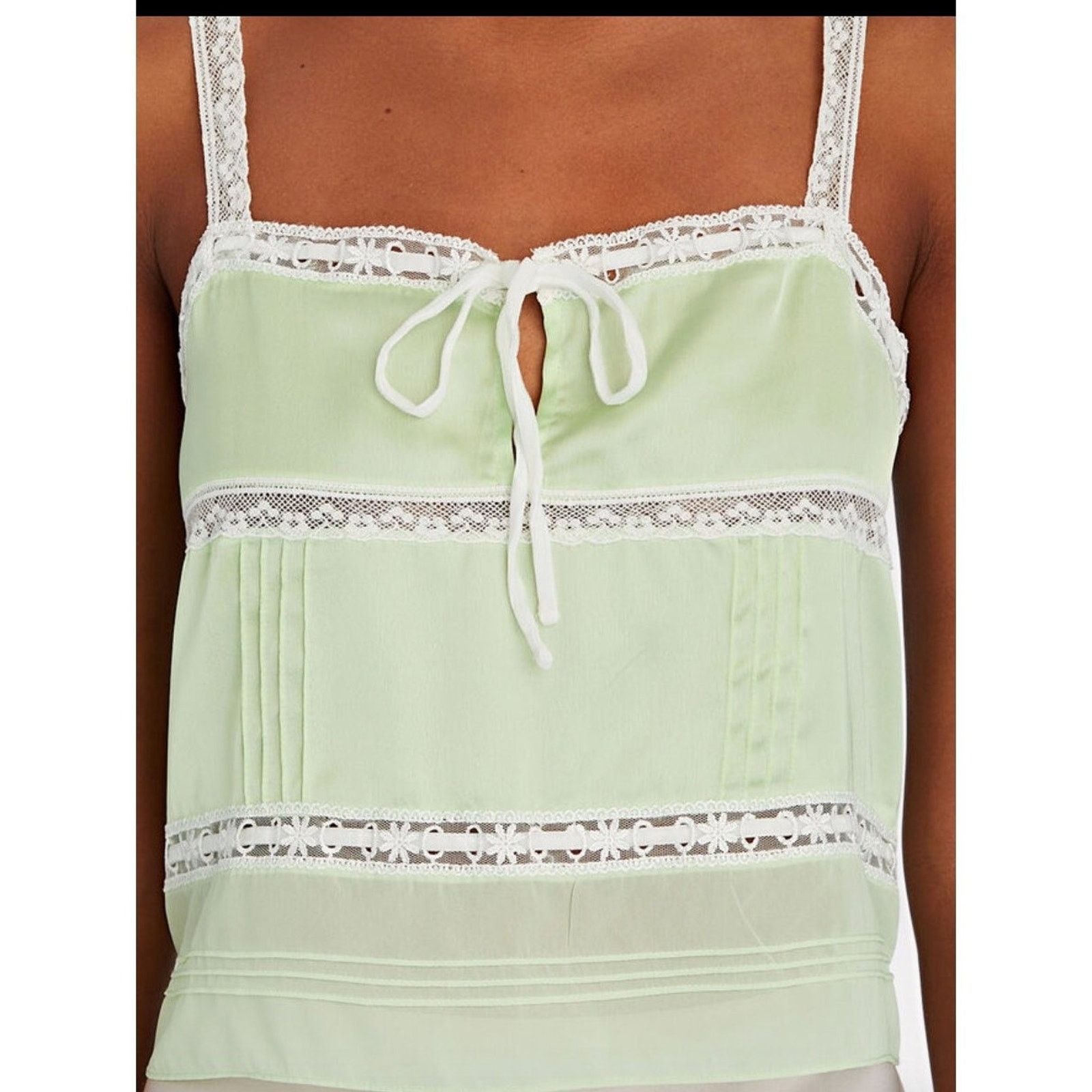LoveShackFancy LoveShackFancy Sunny Lace Trimmed Pintucked Camisole Size XL / US 12-14 / IT 48-50 - 5 Thumbnail