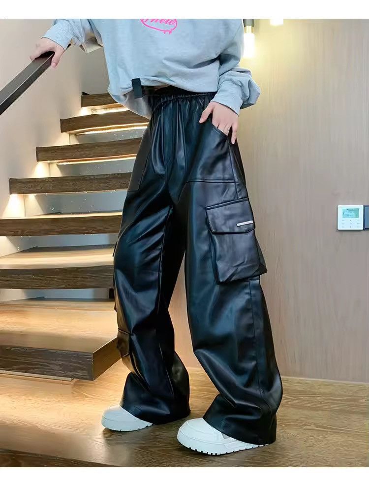 Japanese Brand × Leather Men Elastic Waist Mopping Trousers Size US 30 / EU 46 - 2 Thumbnail