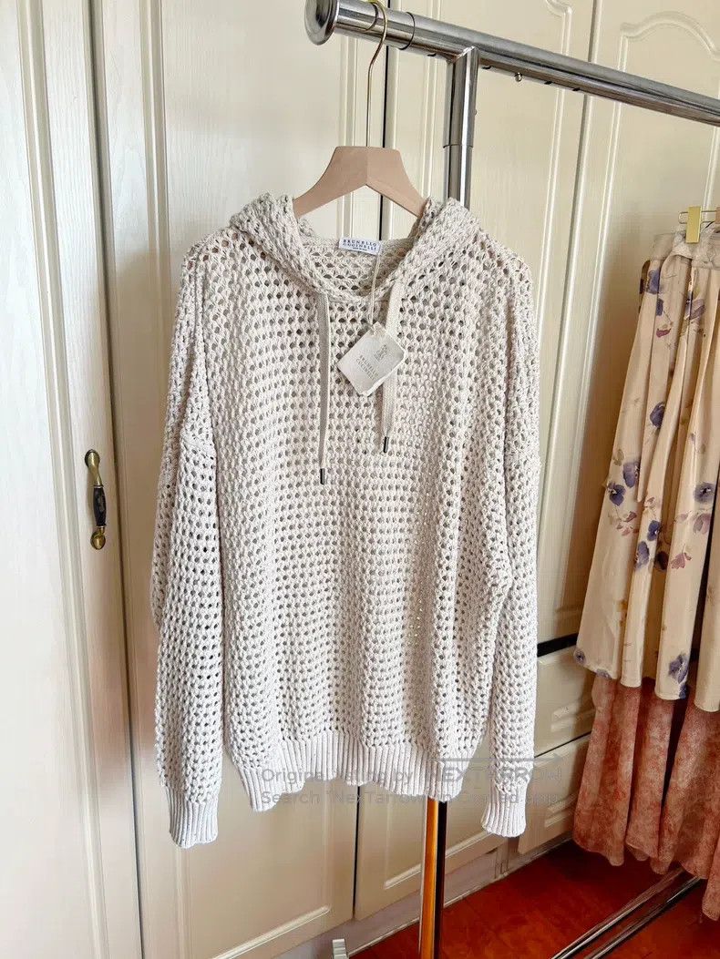 Brunello Cucinelli Brunello Cucinelli Sequin Knit Hoodie Size M / US 6-8 / IT 42-44 - 3 Thumbnail
