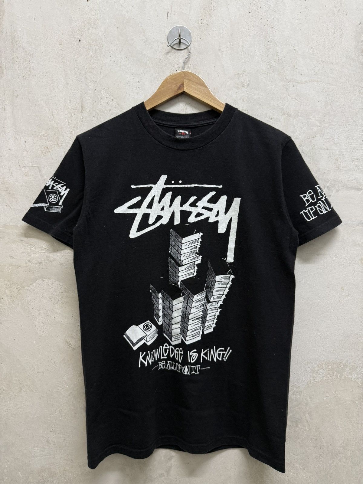 Stussy 2000s Stussy Knowledge Is King Black Tee Size US S / EU 44-46 / 1 - 1 Thumbnail